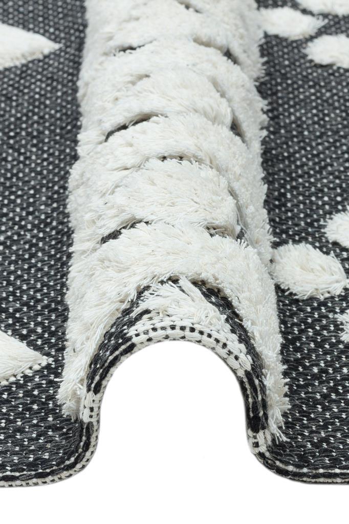 Habitat Grey Scandinavian Patterned Shaggy Cotton Children's Rug 7602