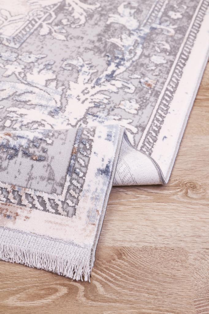 Serenity Gray Viscose Woven Modern Living Room Rug 7852