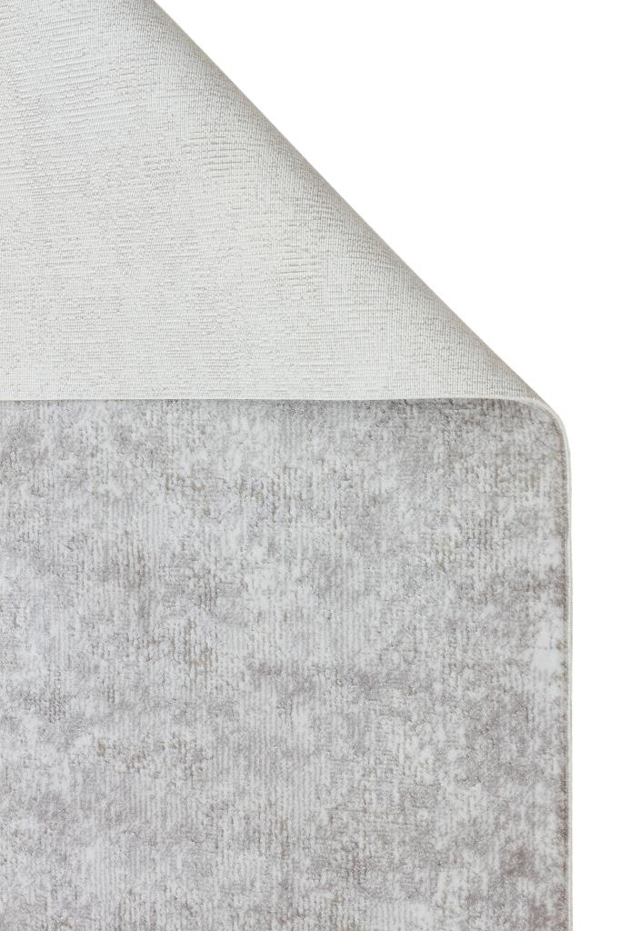 Solid Modern and Plain Patterned Fringed Gray Rug 8352