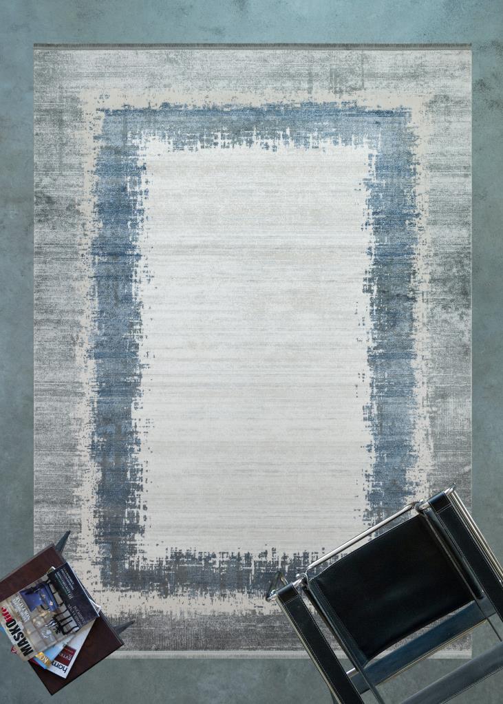 Vivaldi Blue Modern Living Room Rug 9701