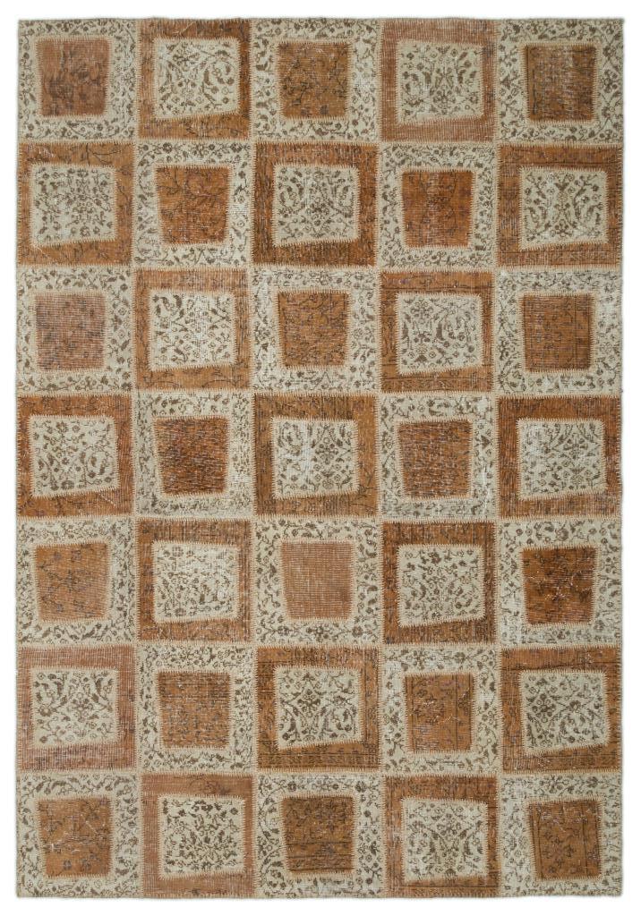 Apex patchwork carpet beige 21055 194 x 280 cm