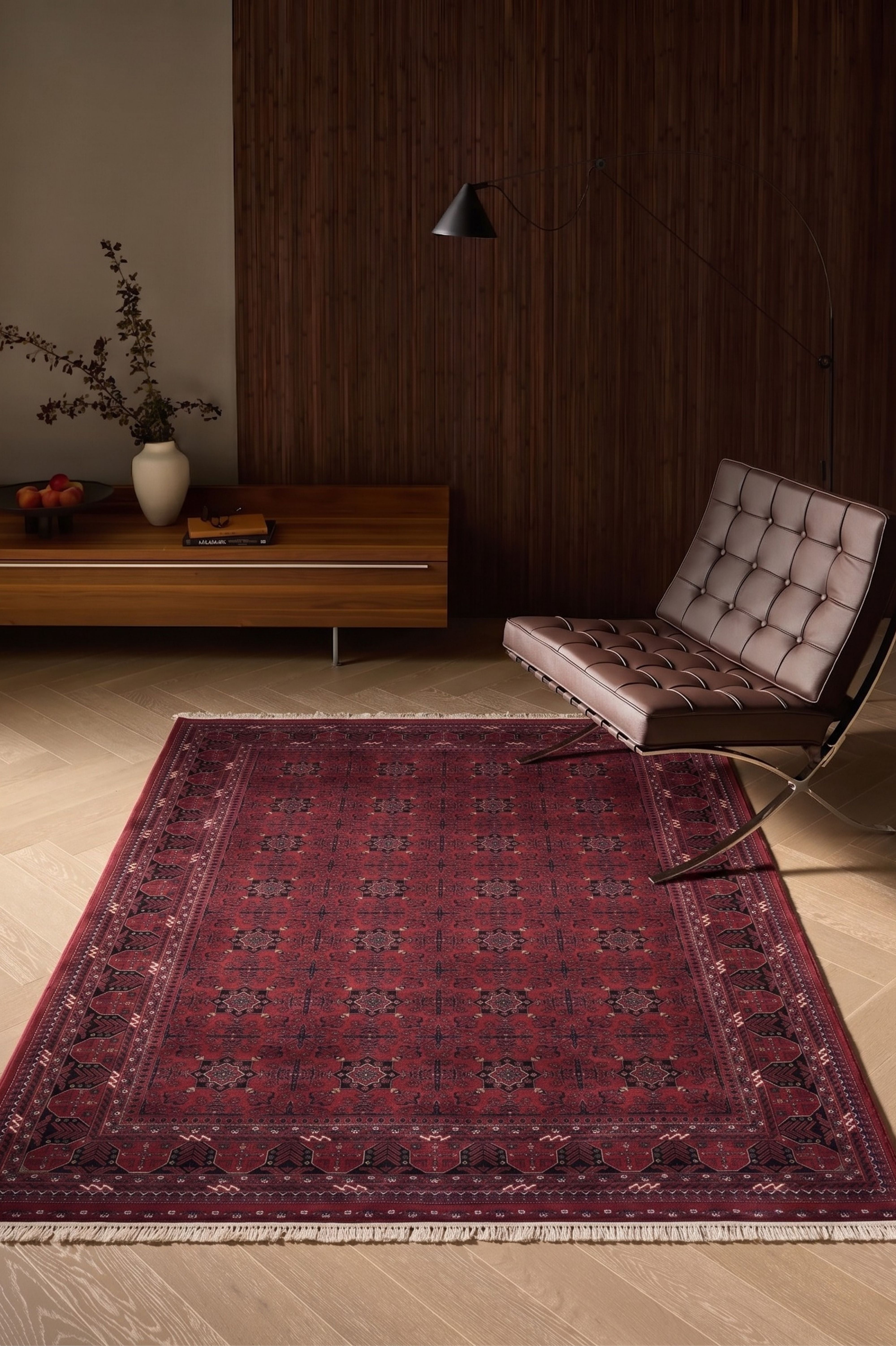 Burj 8731BU Burgundy - Machine-Made Carpet