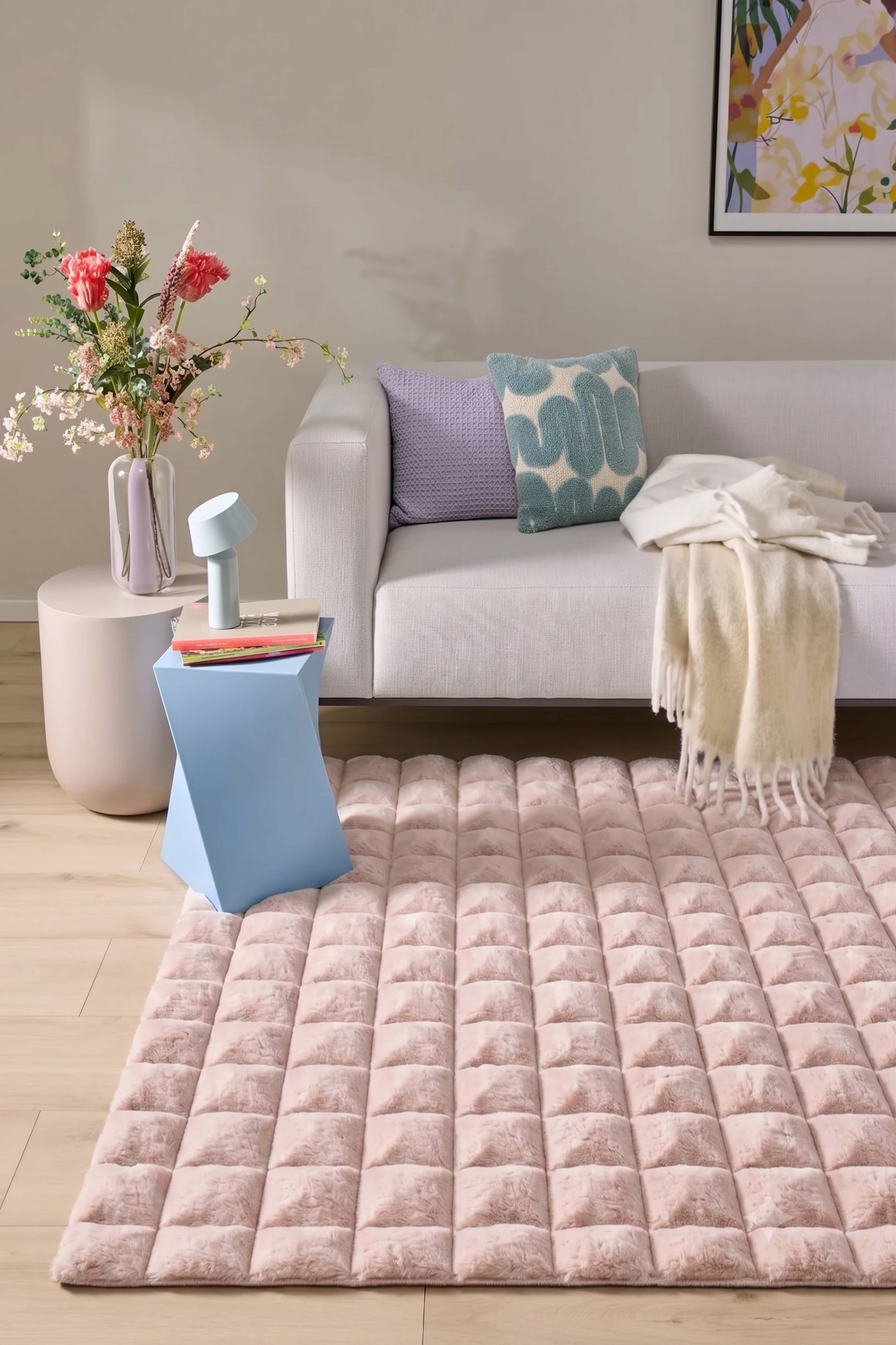 Diamante 7004 Powder Pink Decorative Rug