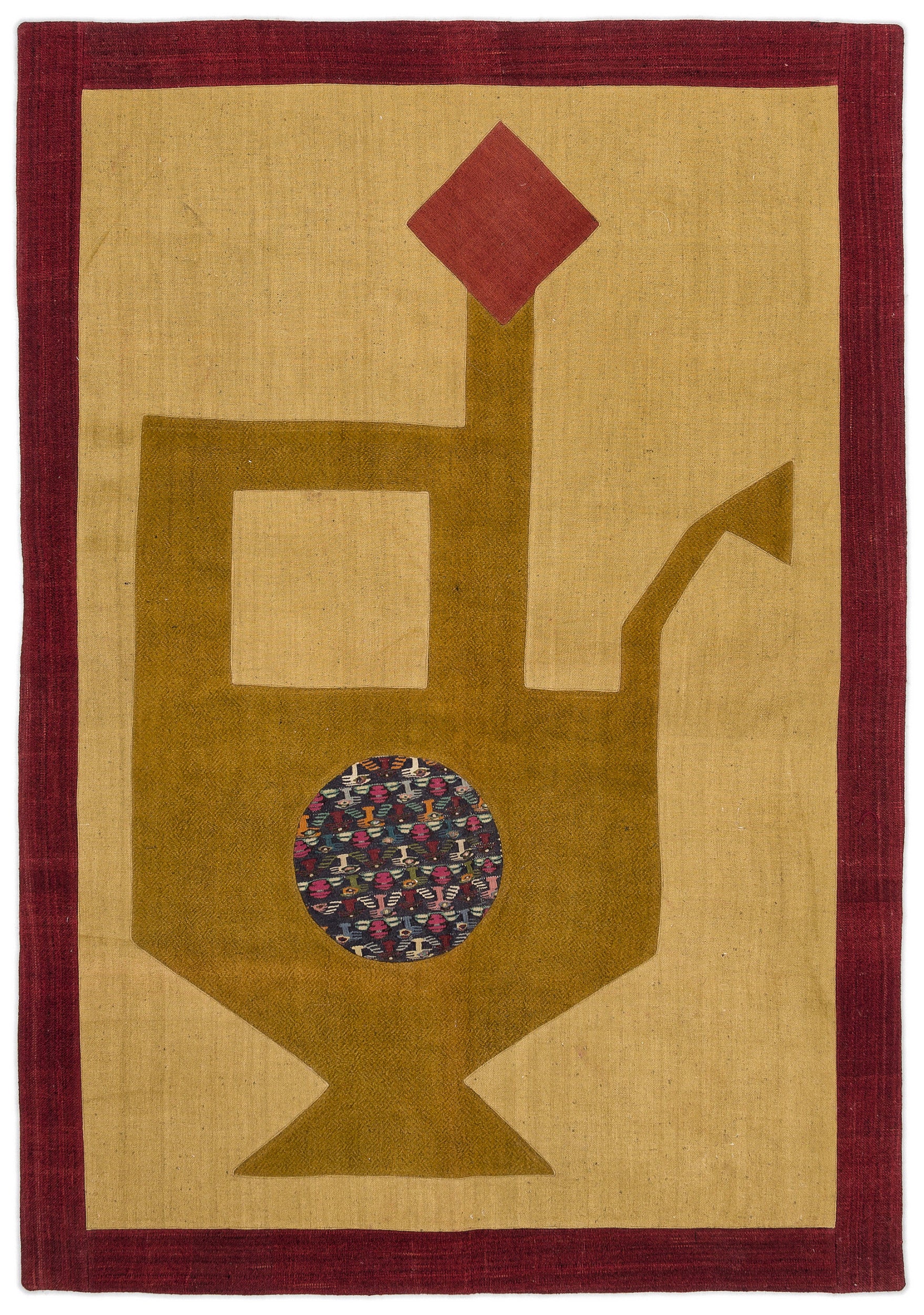 Mixed Over Dyed Kilim Patchwork Unique Rug 4'5'' x 6'4'' ft 134 x 194 cm