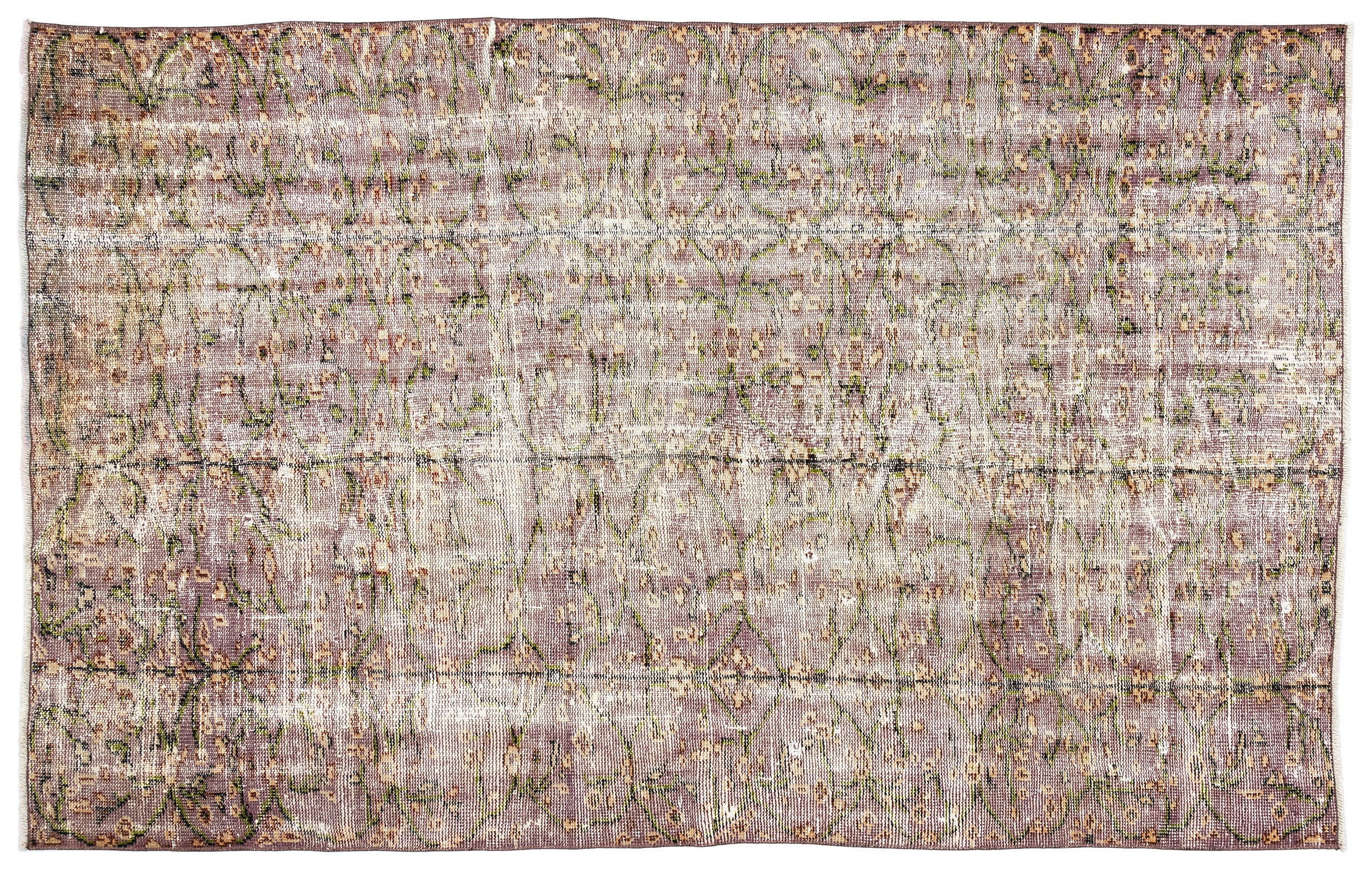 Retro Over Dyed Vintage Rug 4'9'' x 7'7'' ft 146 x 230 cm
