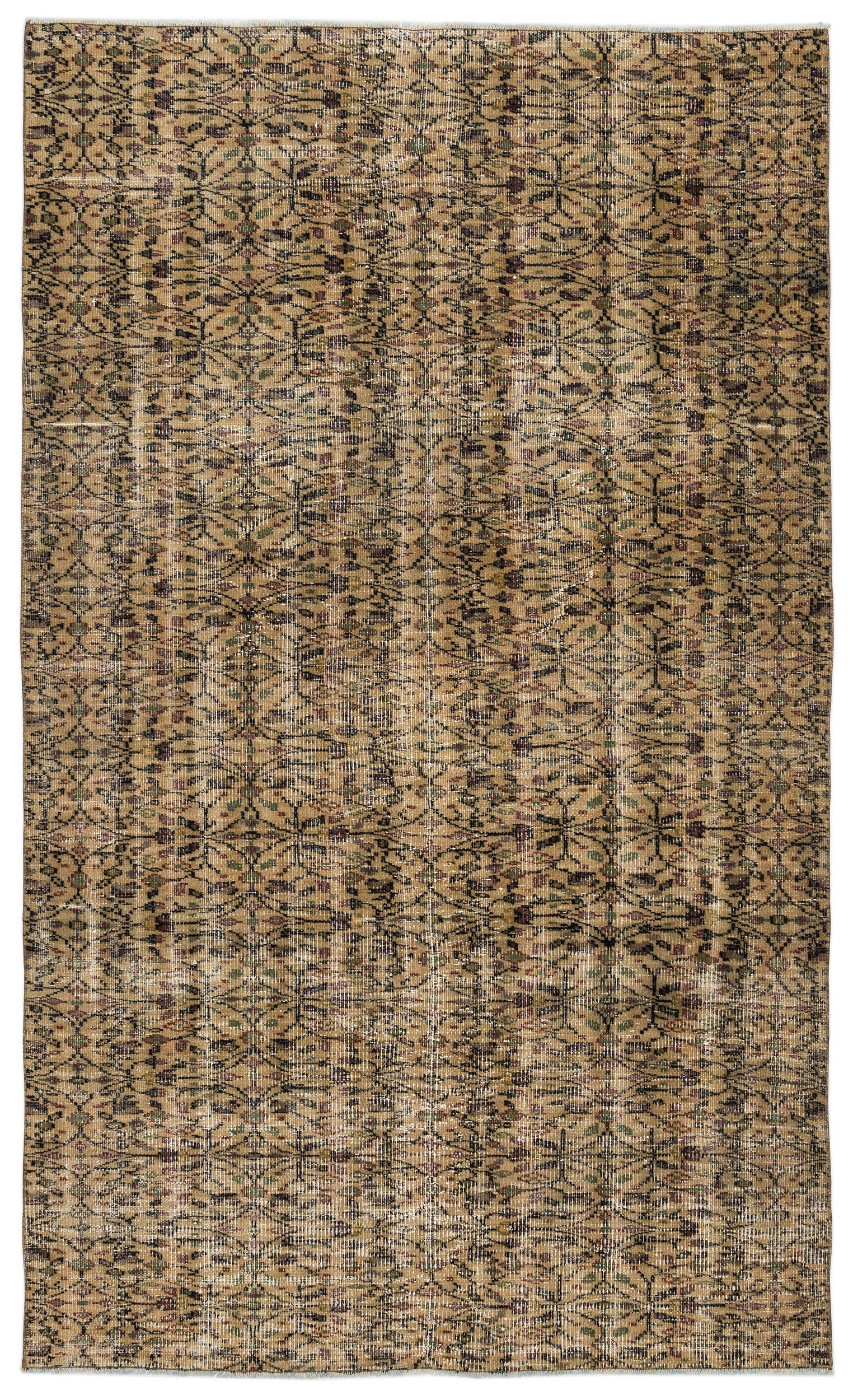 Naturel Over Dyed Vintage Rug 5'3'' x 9'1'' ft 160 x 277 cm