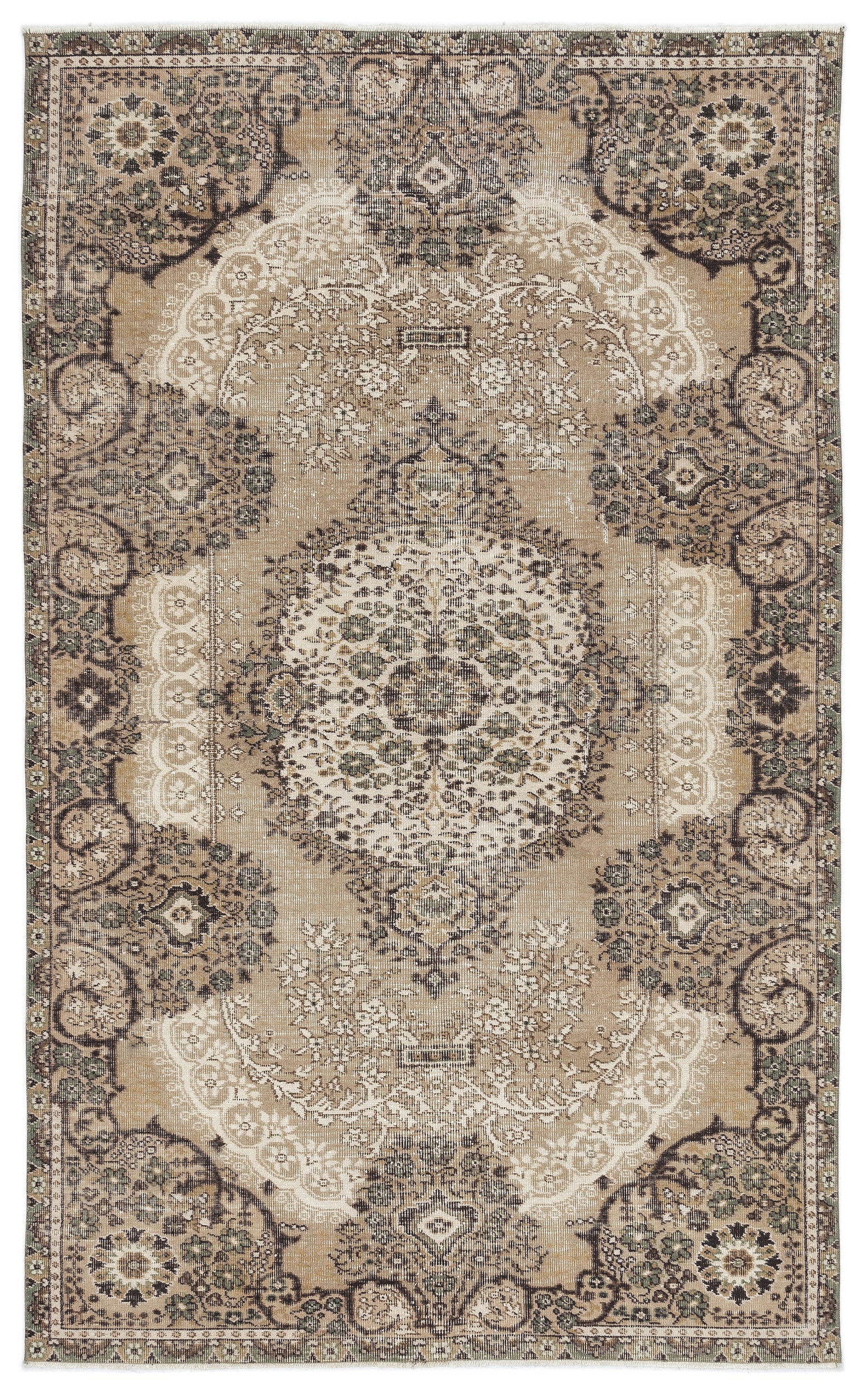 Naturel Over Dyed Vintage Rug 5'2'' x 8'6'' ft 158 x 258 cm