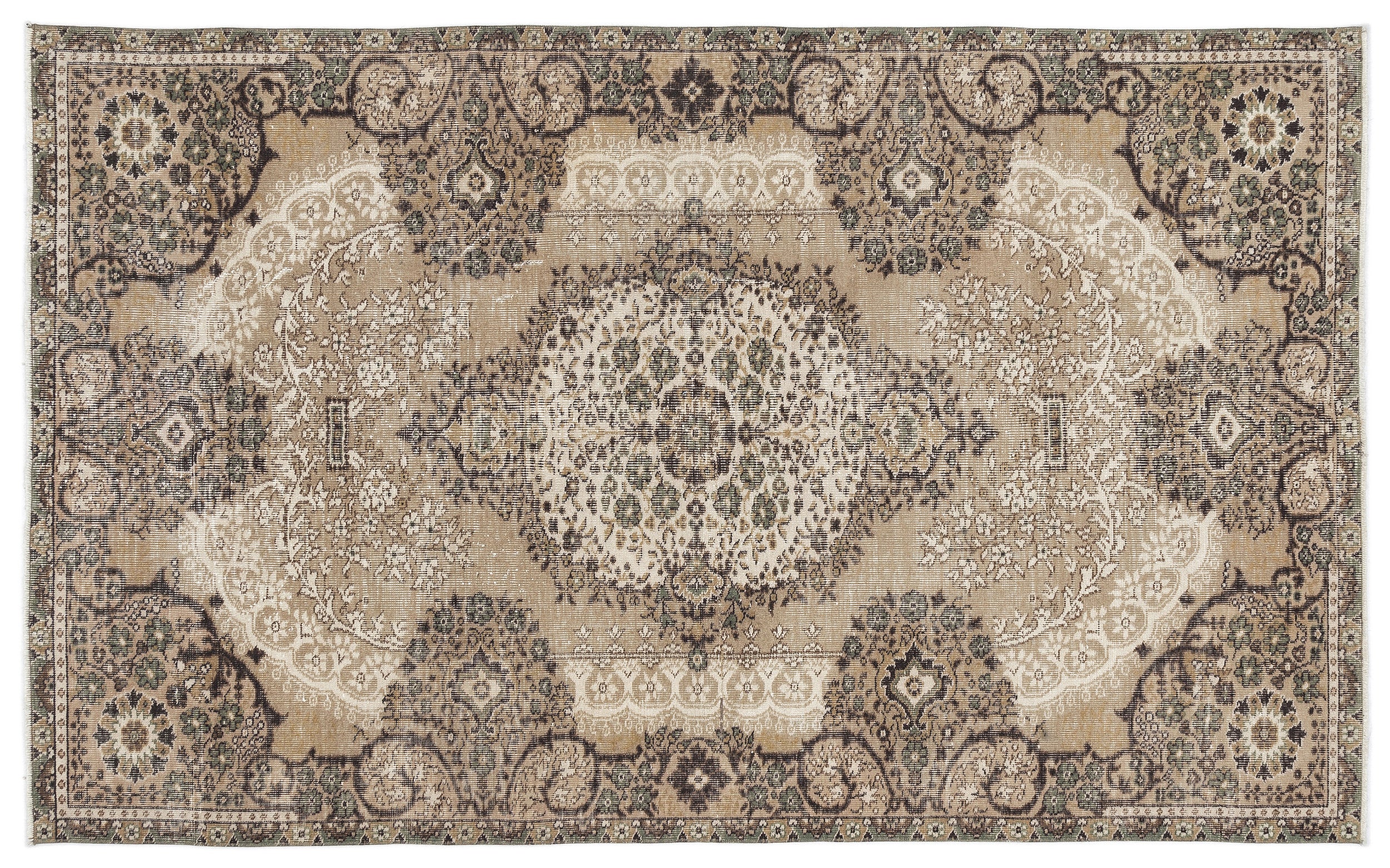 Naturel Over Dyed Vintage Rug 5'2'' x 8'6'' ft 158 x 258 cm