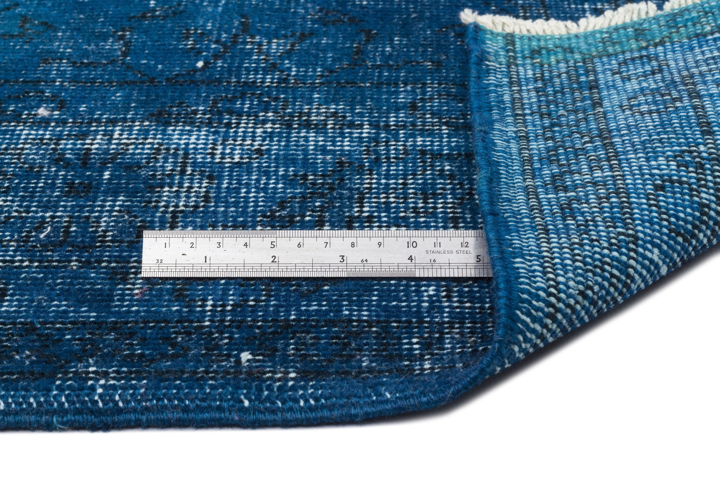Turquoise Over Dyed Vintage Rug 5'3'' x 8'4'' ft 160 x 255 cm