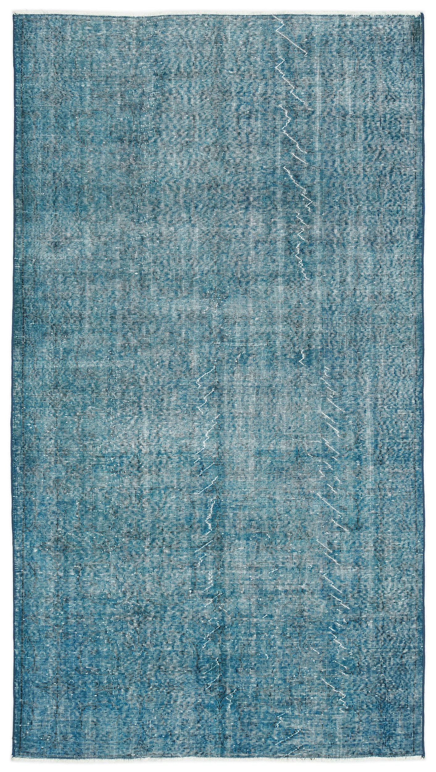 Turquoise Over Dyed Vintage Rug 5'1'' x 9'3'' ft 155 x 282 cm