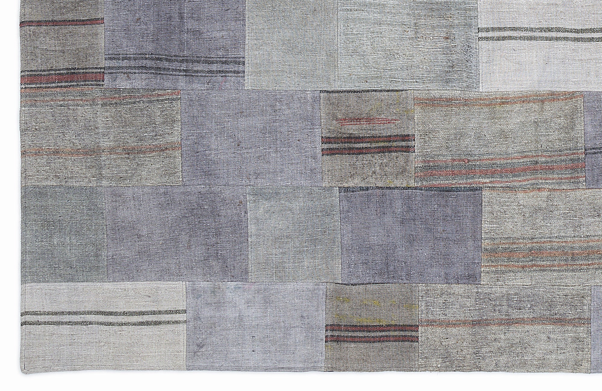 Striped Over Dyed Kilim Patchwork Unique Rug 5'3'' x 7'7'' ft 160 x 230 cm