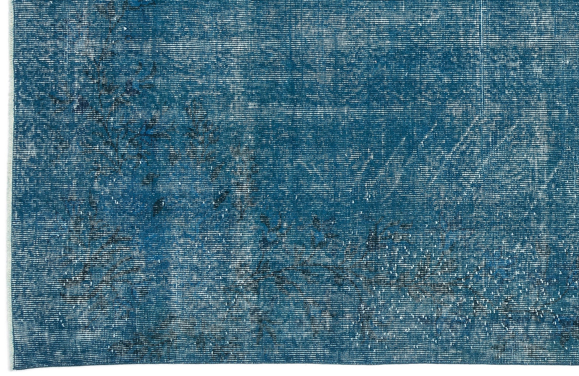 Turquoise Over Dyed Vintage Rug 4'11'' x 9'1'' ft 149 x 277 cm