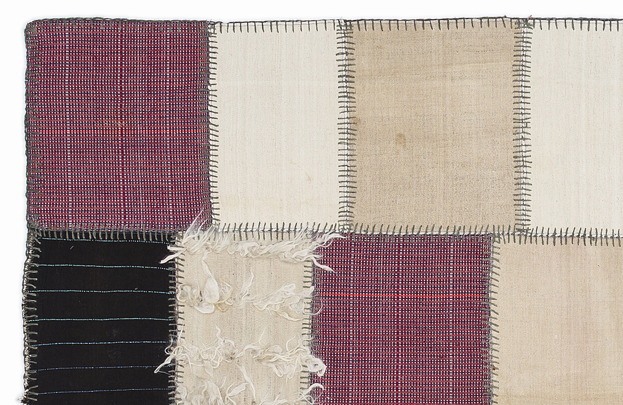 Mixed Over Dyed Kilim Patchwork Unique Rug 5'3'' x 7'7'' ft 160 x 230 cm