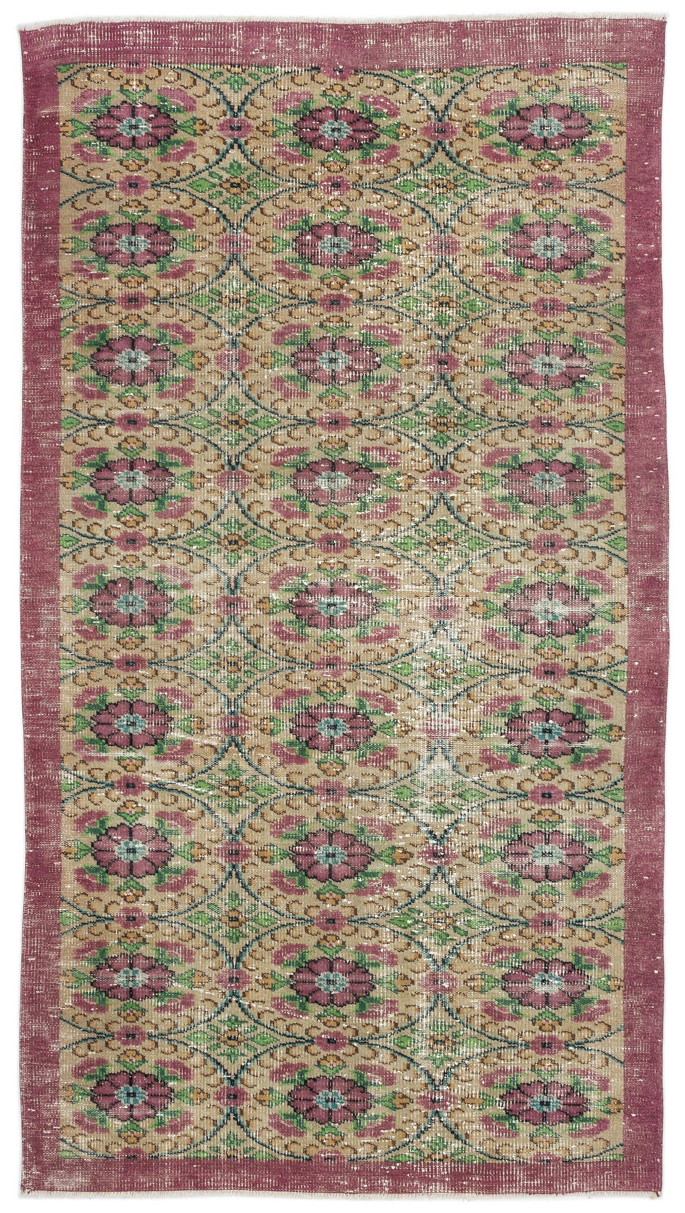 Naturel Over Dyed Vintage Rug 4'8'' x 8'9'' ft 143 x 267 cm