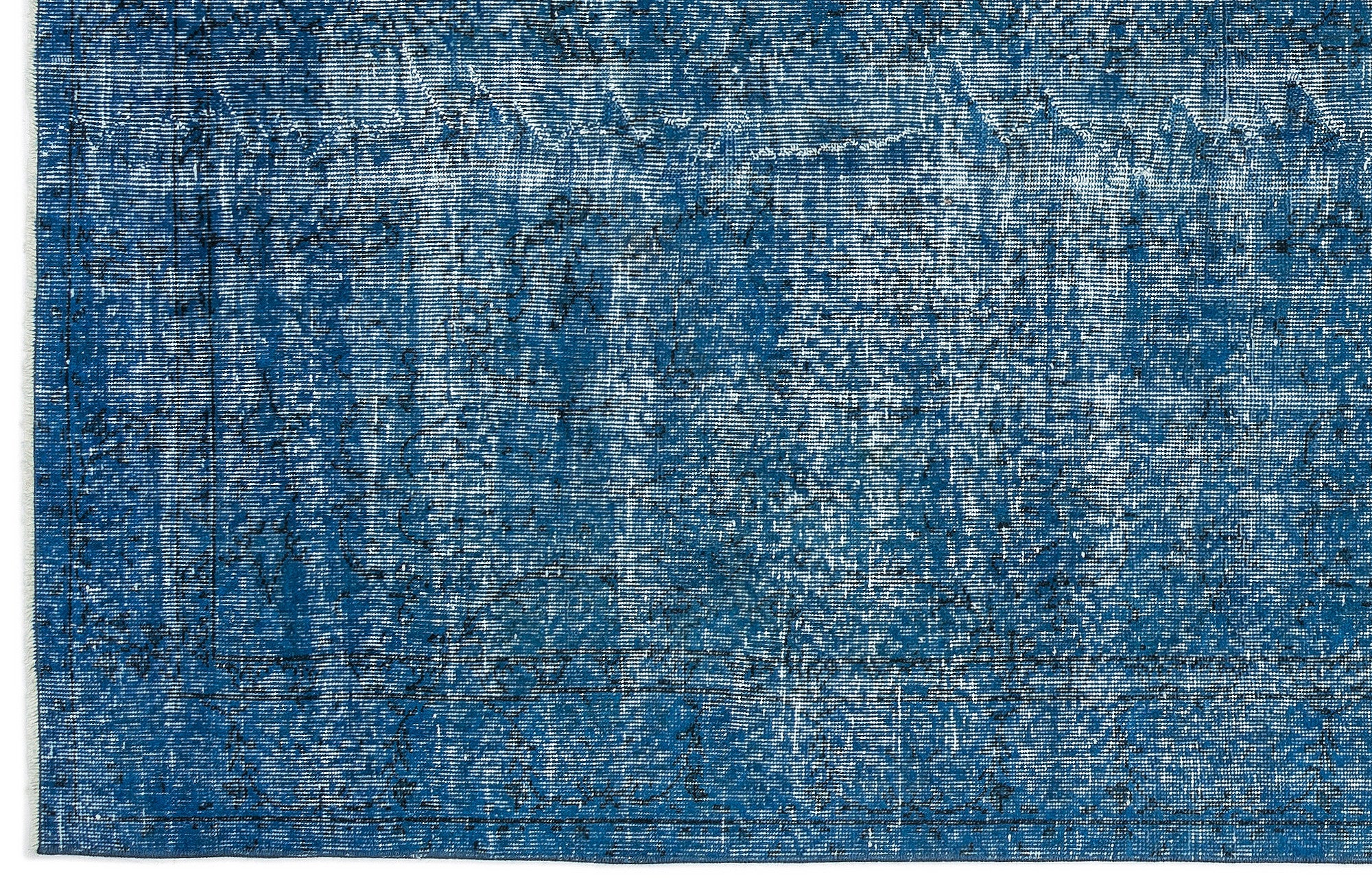 Turquoise Over Dyed Vintage Rug 4'12'' x 8'5'' ft 152 x 257 cm