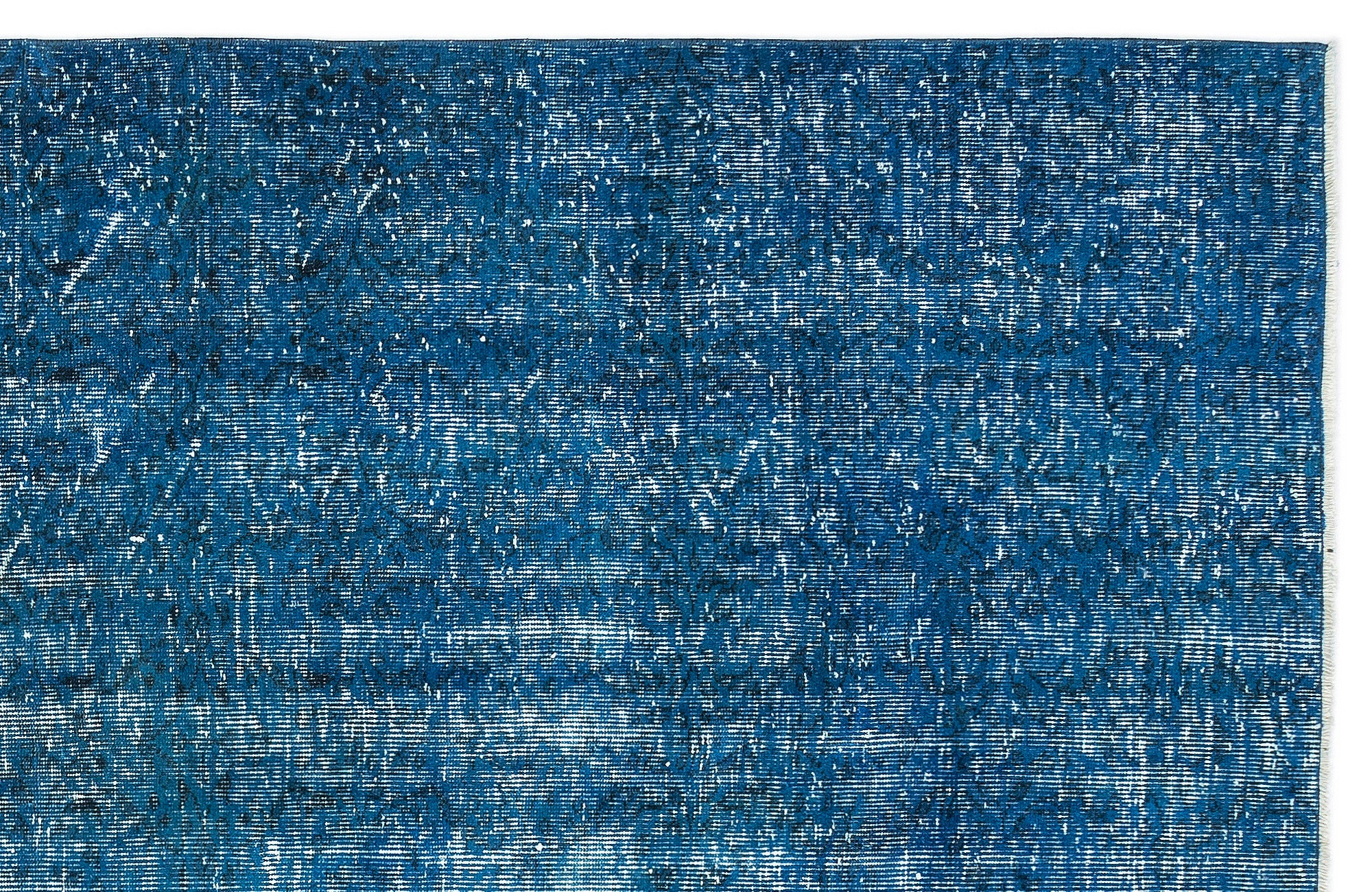 Turquoise Over Dyed Vintage Rug 5'3'' x 9'1'' ft 161 x 277 cm
