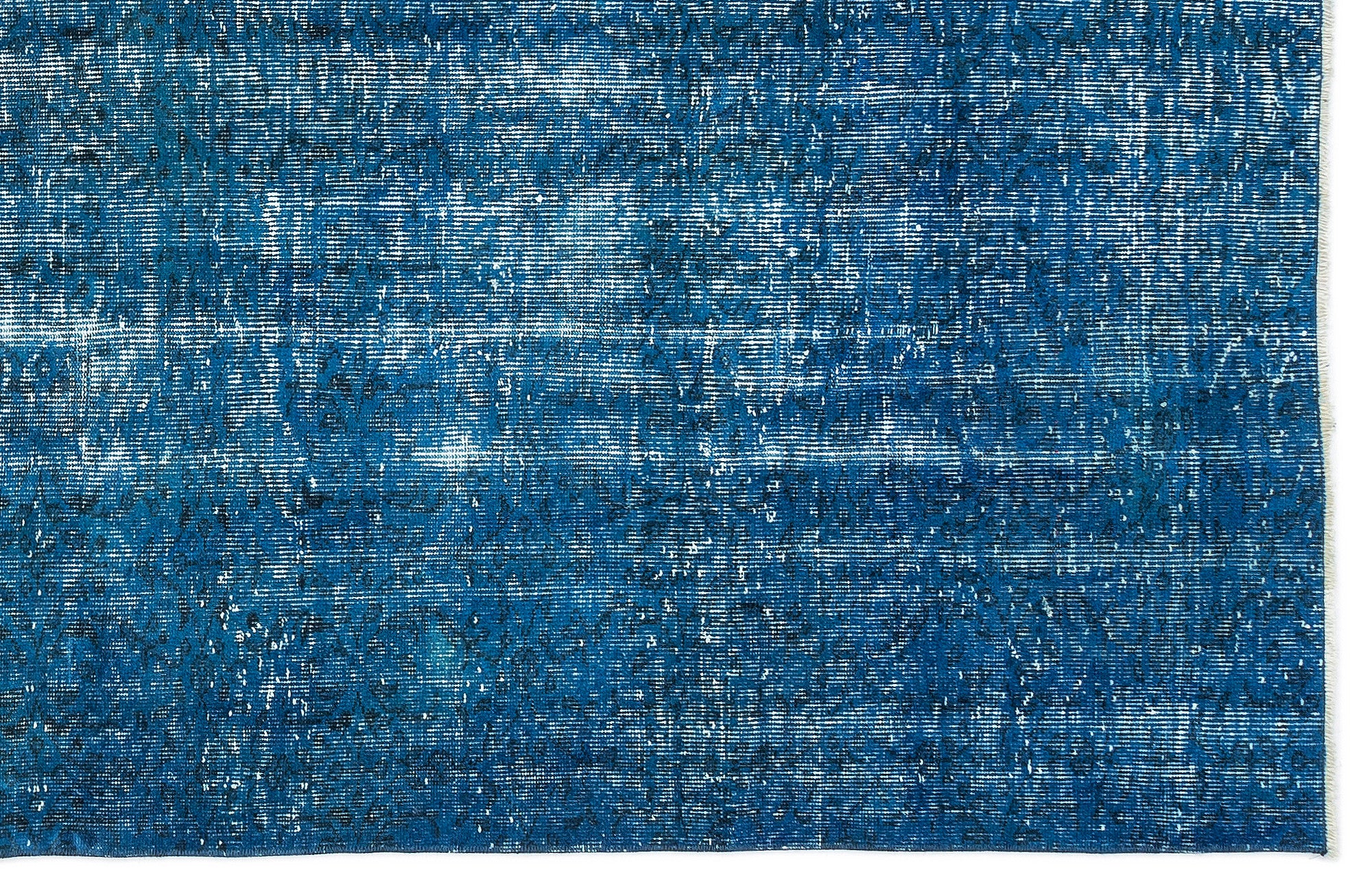 Turquoise Over Dyed Vintage Rug 5'3'' x 9'1'' ft 161 x 277 cm