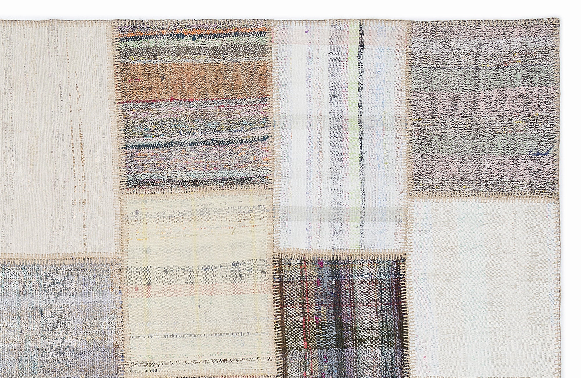 Striped Over Dyed Kilim Patchwork Unique Rug 5'3'' x 7'7'' ft 160 x 230 cm