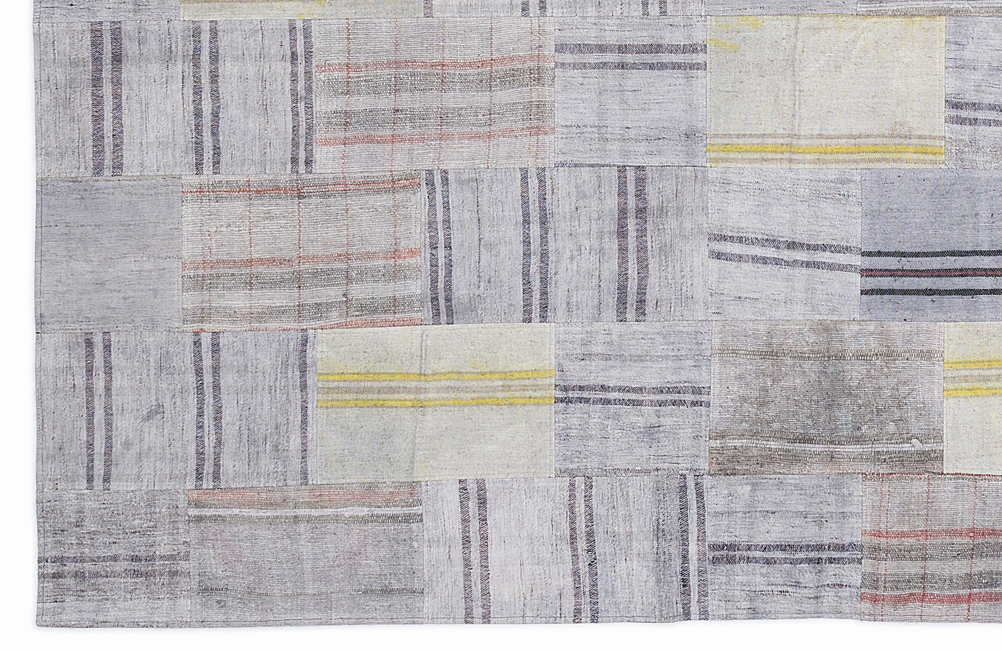 Striped Over Dyed Kilim Patchwork Unique Rug 5'3'' x 7'7'' ft 160 x 230 cm