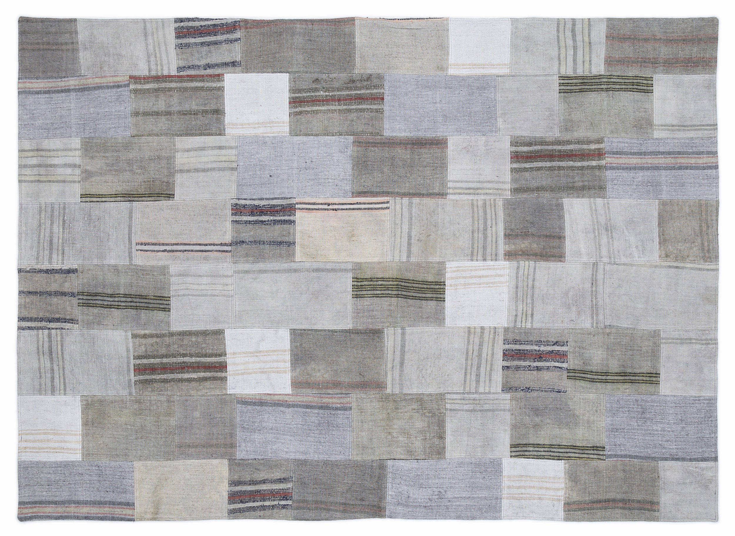 Striped Over Dyed Kilim Patchwork Unique Rug 5'3'' x 7'7'' ft 160 x 230 cm