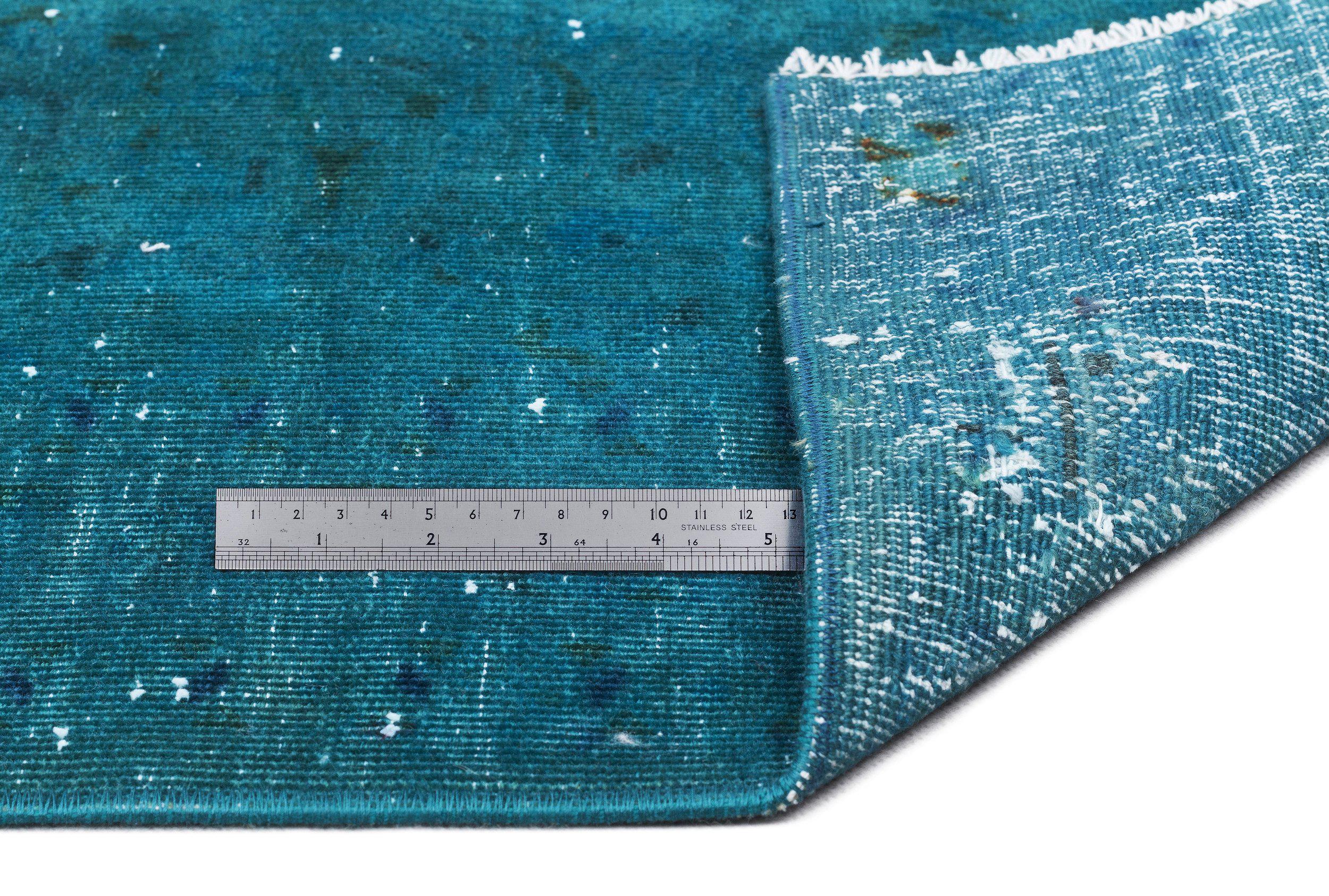 Turquoise Over Dyed Vintage XLarge Rug 9'6'' x 12'6'' ft 290 x 380 cm