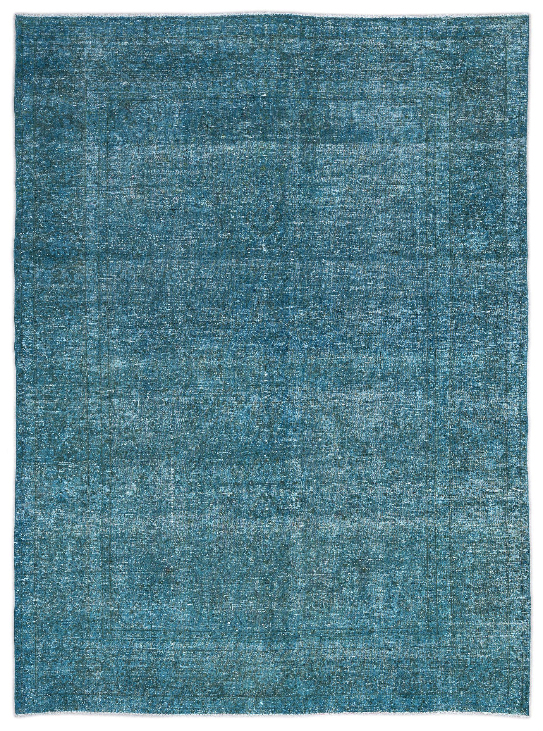 Turquoise Over Dyed Vintage XLarge Rug 9'5'' x 12'7'' ft 287 x 384 cm