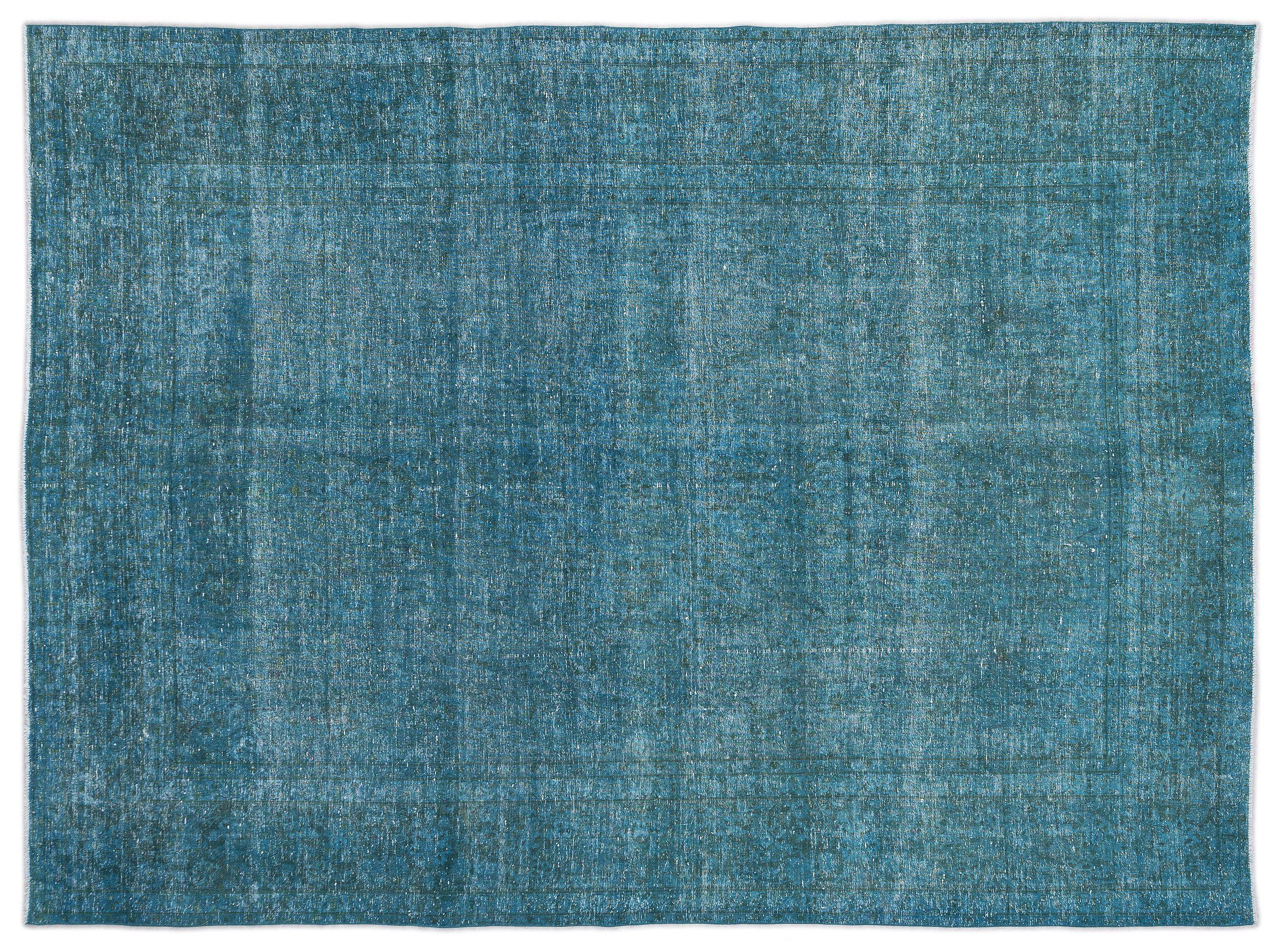 Turquoise Over Dyed Vintage XLarge Rug 9'5'' x 12'7'' ft 287 x 384 cm