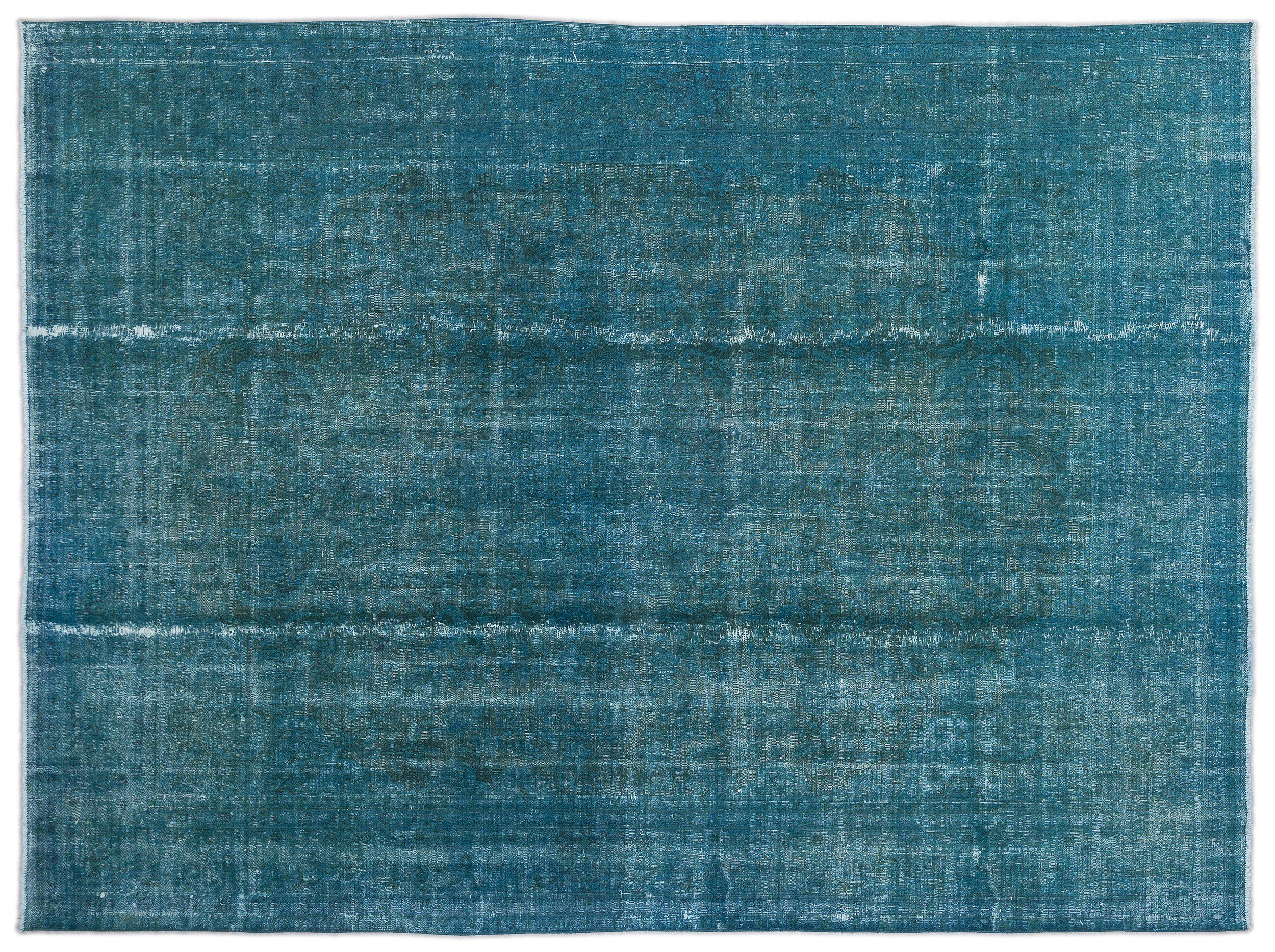 Turquoise Over Dyed Vintage XLarge Rug 9'3'' x 12'9'' ft 281 x 388 cm