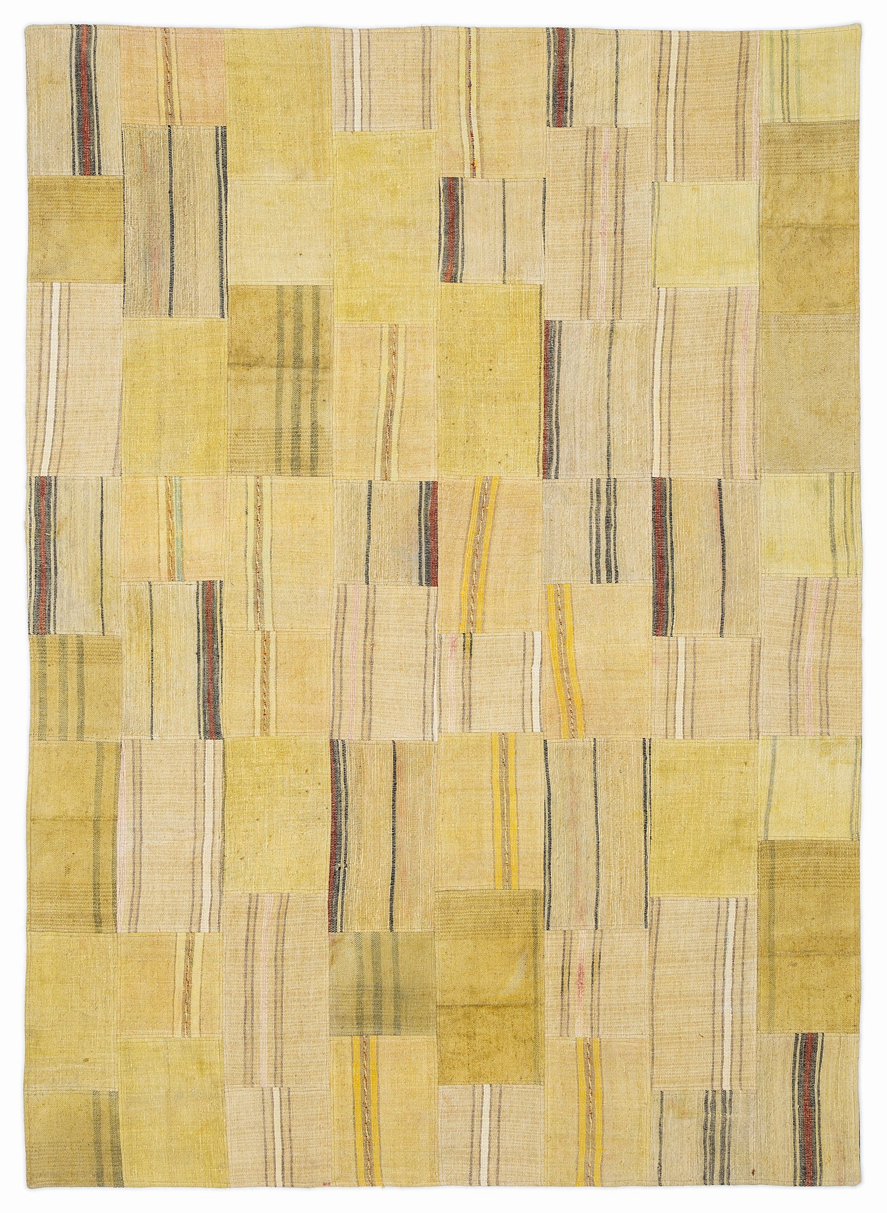 Mixed Over Dyed Kilim Patchwork Unique Rug 5'3'' x 7'7'' ft 160 x 230 cm