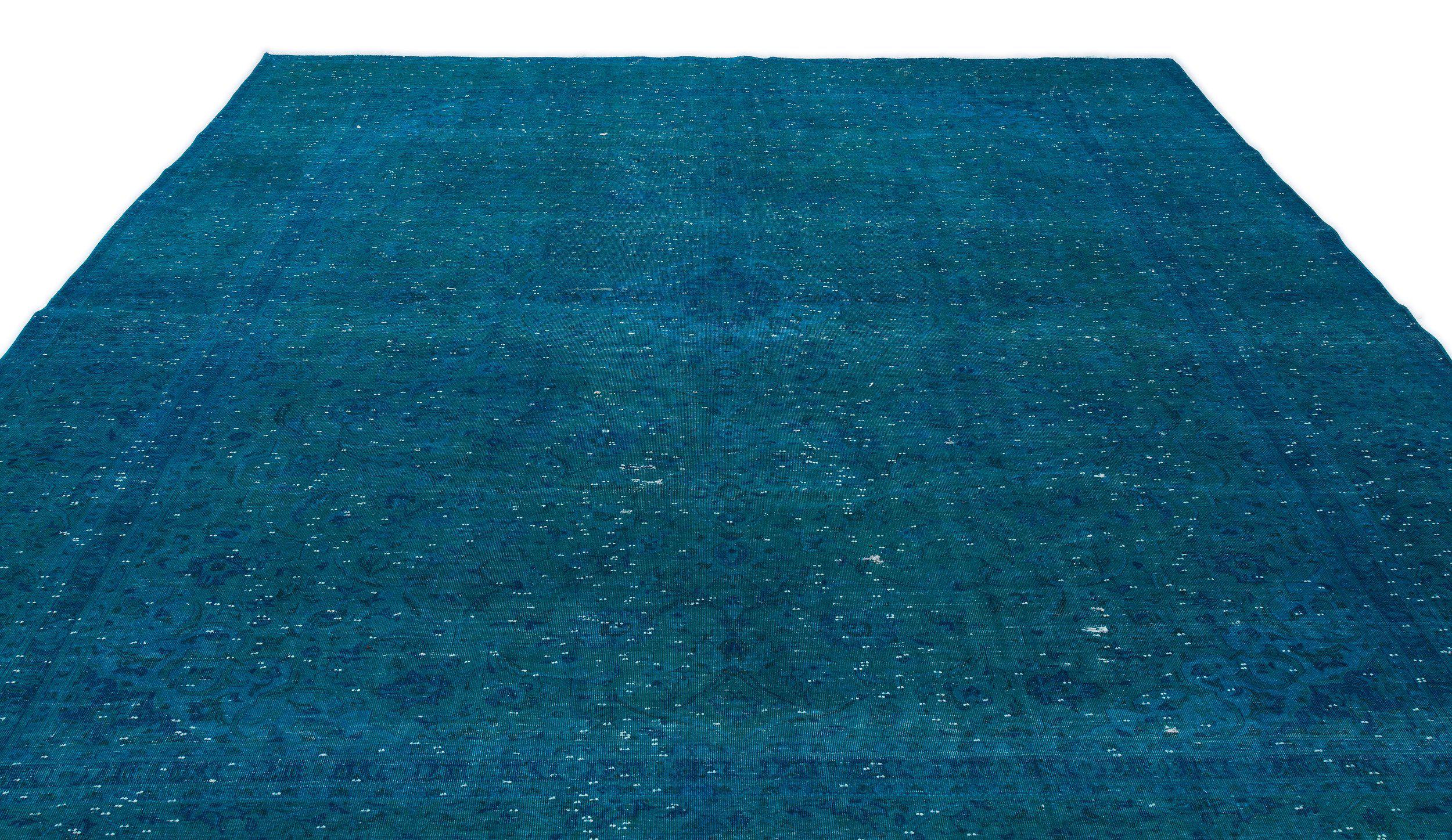 Turquoise Over Dyed Vintage XLarge Rug 9'9'' x 12'11'' ft 297 x 393 cm