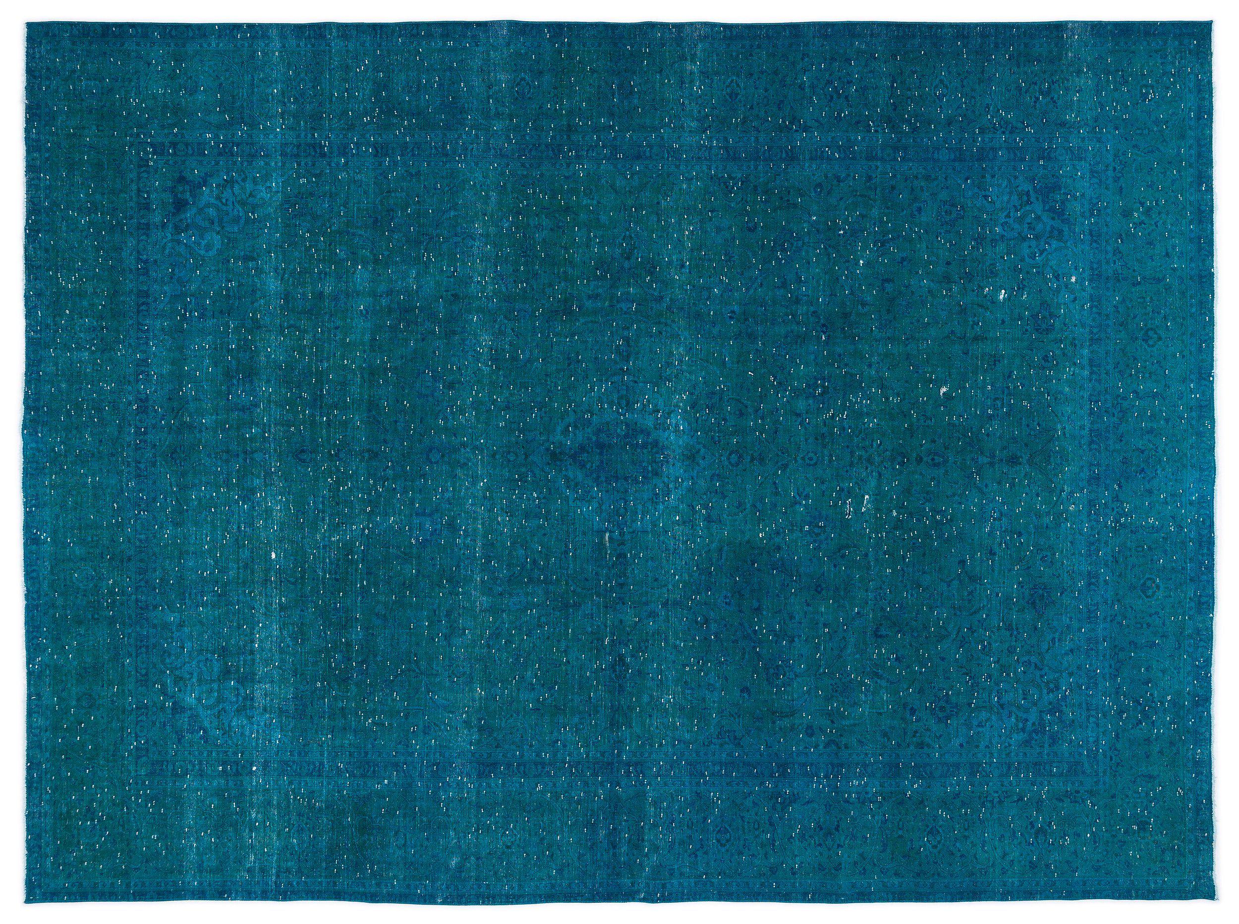 Turquoise Over Dyed Vintage XLarge Rug 9'9'' x 12'11'' ft 297 x 393 cm