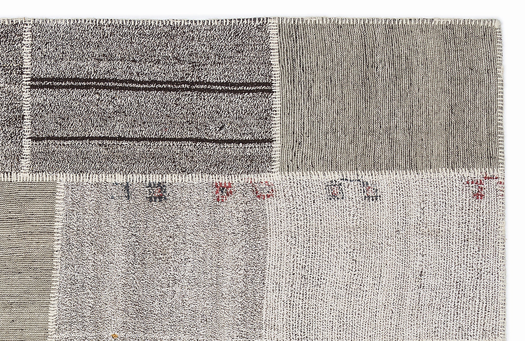 Striped Over Dyed Kilim Patchwork Unique Rug 5'3'' x 7'7'' ft 160 x 230 cm
