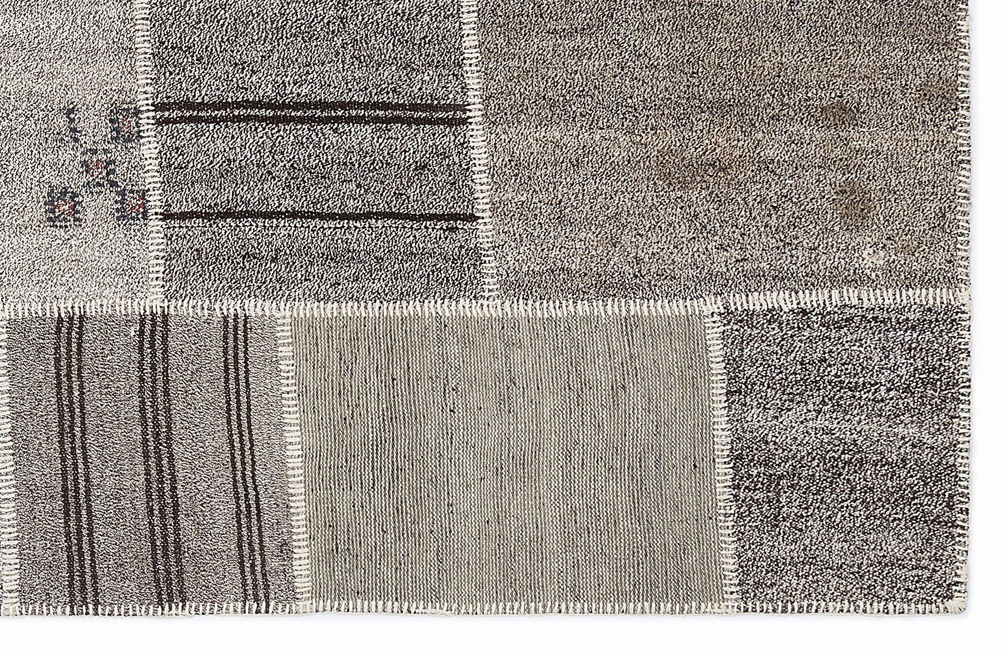 Striped Over Dyed Kilim Patchwork Unique Rug 5'3'' x 7'7'' ft 160 x 230 cm