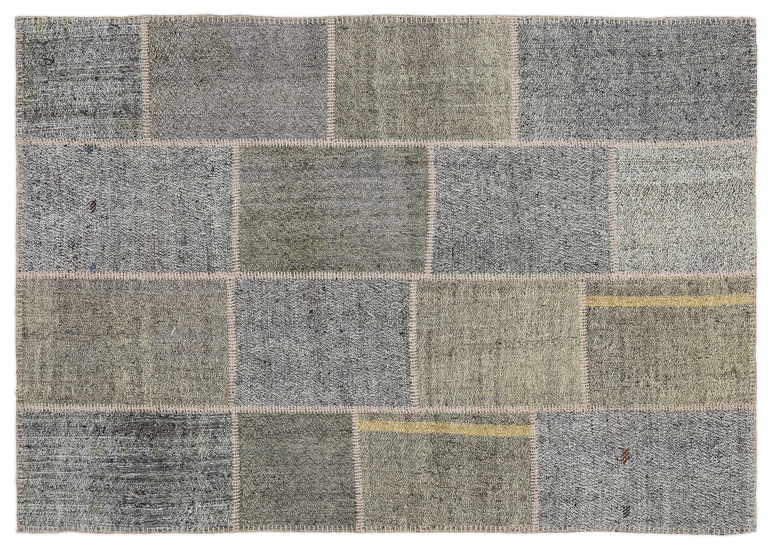 Mixed Over Dyed Kilim Patchwork Unique Rug 5'3'' x 7'7'' ft 160 x 230 cm