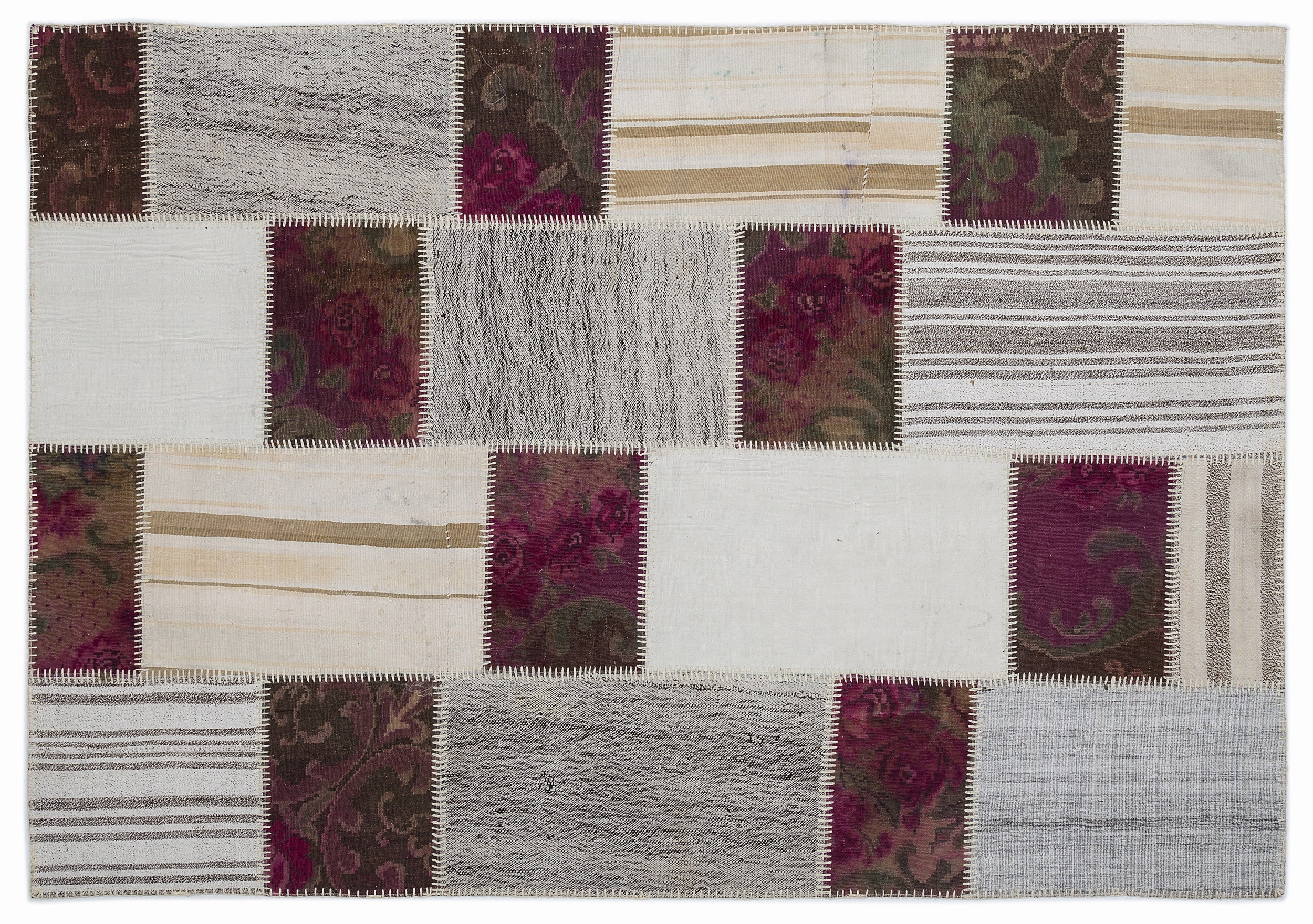 Karabakh Over Dyed Kilim Patchwork Unique Rug 5'3'' x 7'7'' ft 160 x 230 cm