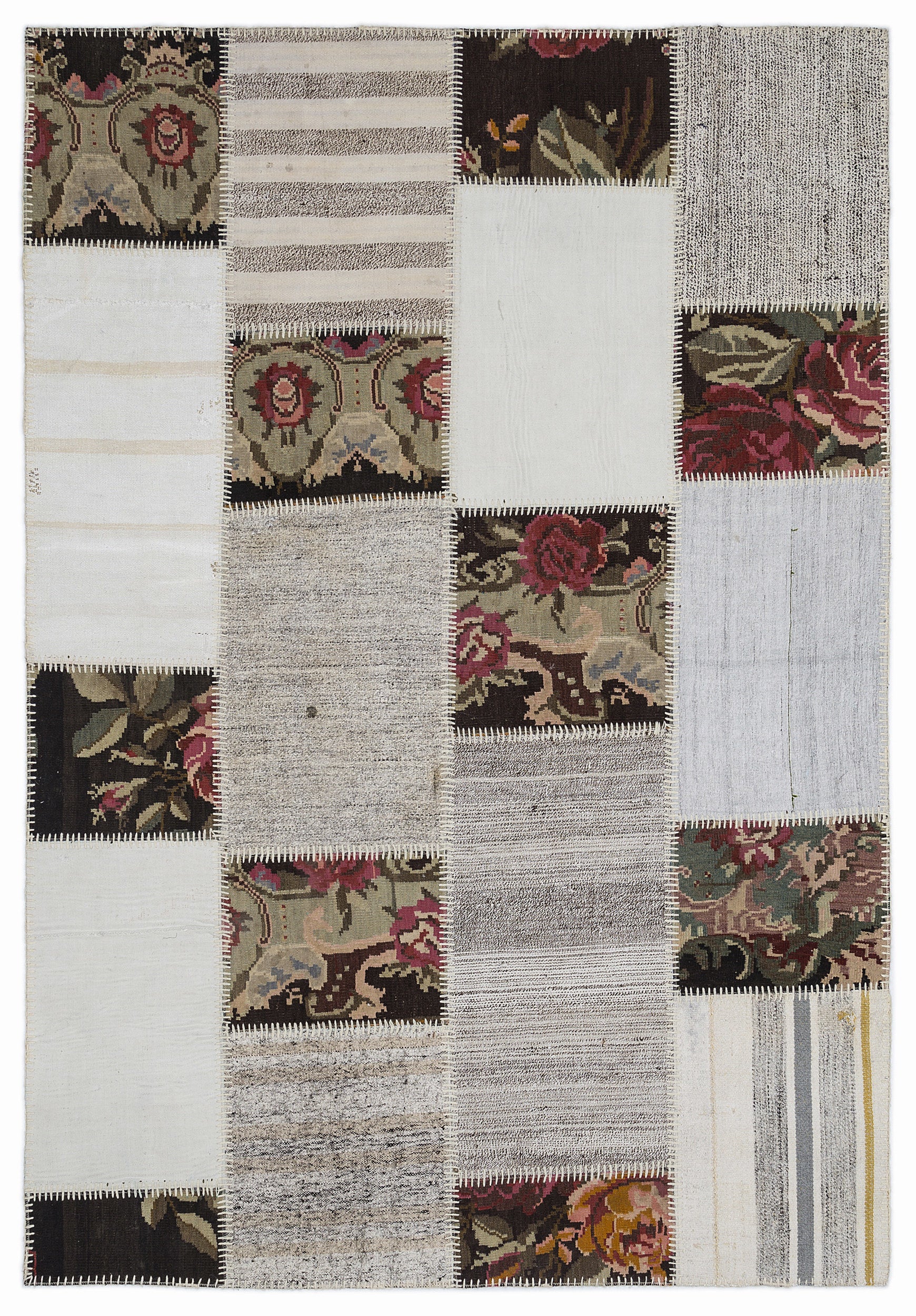 Karabakh Over Dyed Kilim Patchwork Unique Rug 5'3'' x 7'7'' ft 160 x 230 cm