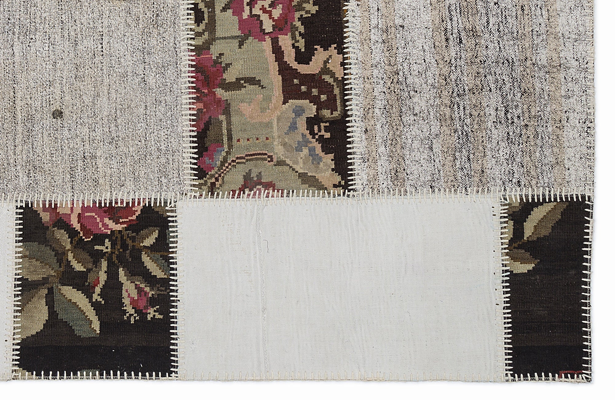 Karabakh Over Dyed Kilim Patchwork Unique Rug 5'3'' x 7'7'' ft 160 x 230 cm