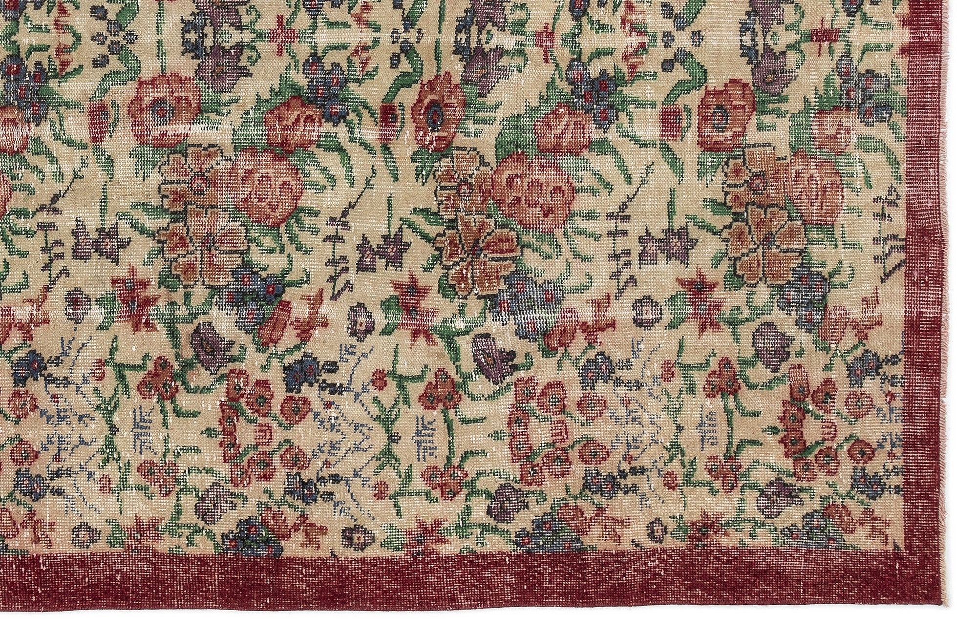 Naturel Over Dyed Vintage Rug 5'7'' x 8'8'' ft 169 x 263 cm