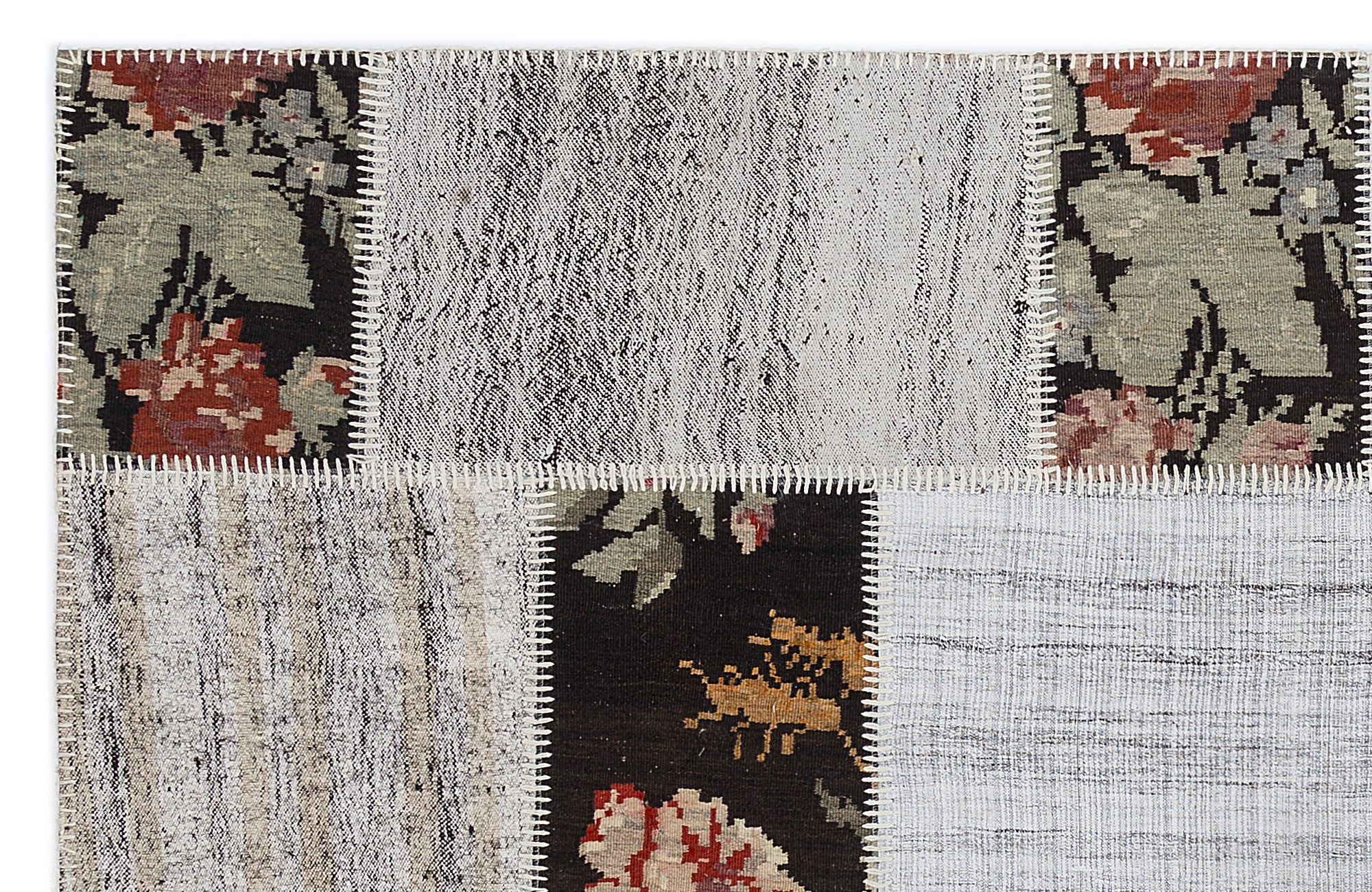Karabakh Over Dyed Kilim Patchwork Unique Rug 5'3'' x 7'7'' ft 160 x 230 cm