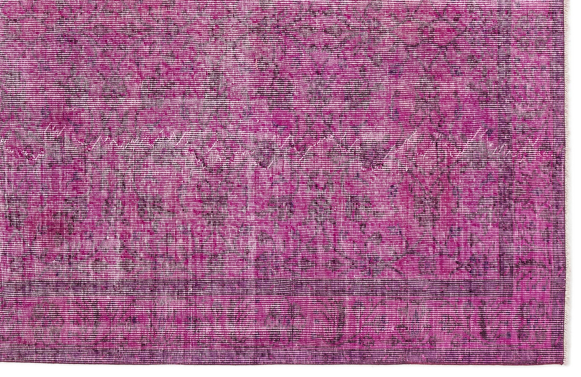 Fuchsia Over Dyed Vintage Rug 5'7'' x 8'6'' ft 169 x 260 cm