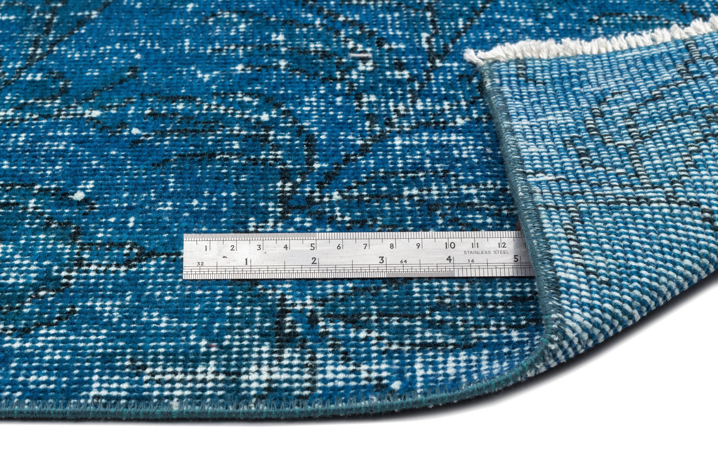 Turquoise Over Dyed Vintage Rug 4'10'' x 8'8'' ft 148 x 264 cm