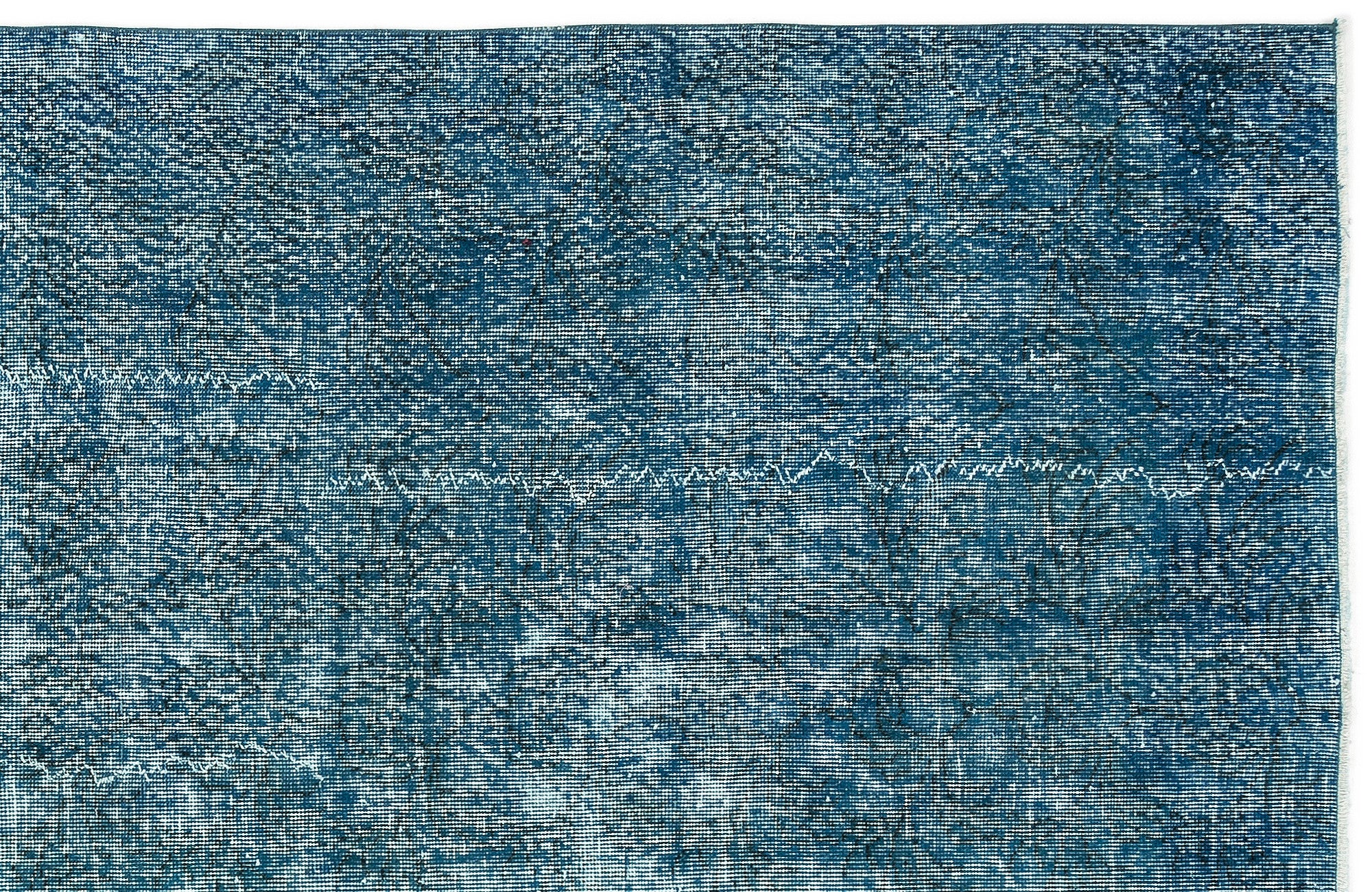 Turquoise Over Dyed Vintage Rug 4'10'' x 8'8'' ft 148 x 264 cm