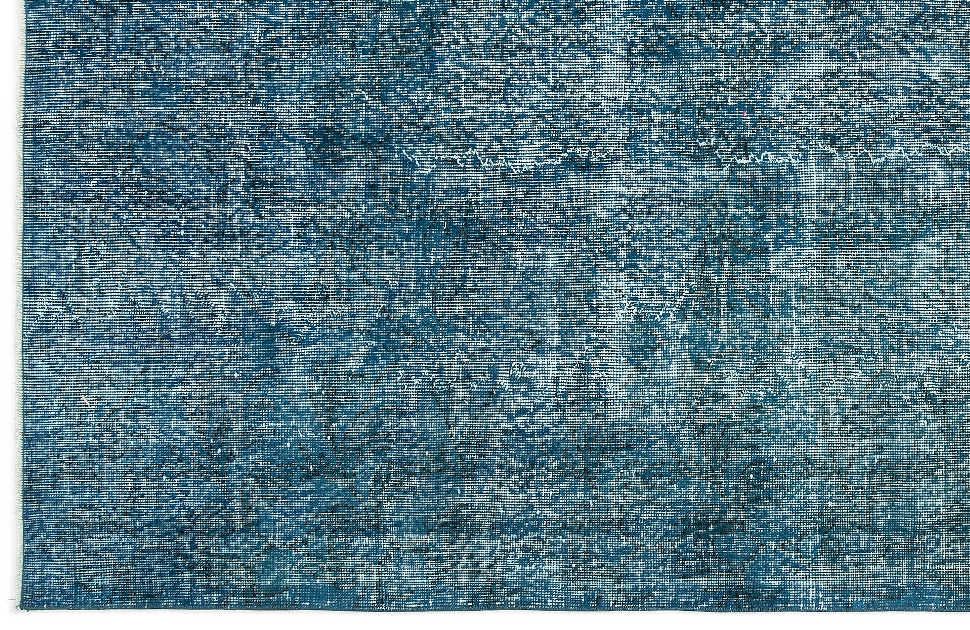 Turquoise Over Dyed Vintage Rug 4'10'' x 8'8'' ft 148 x 264 cm