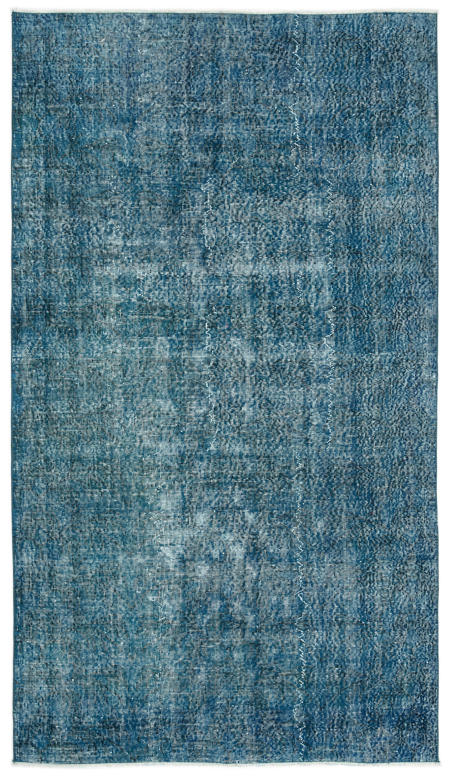 Turquoise Over Dyed Vintage Rug 4'10'' x 8'8'' ft 148 x 264 cm