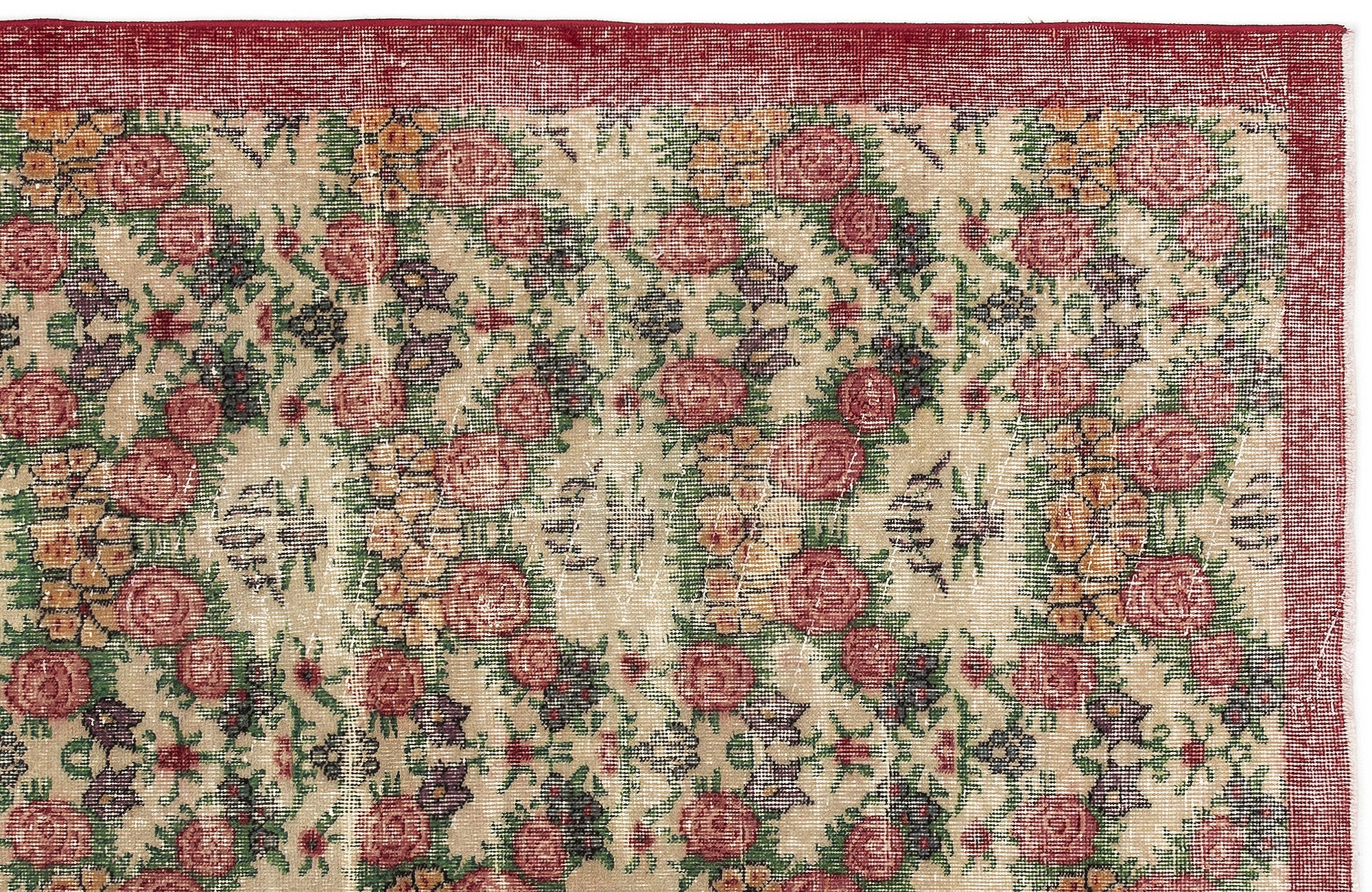 Naturel Over Dyed Vintage Rug 3'8'' x 6'5'' ft 111 x 195 cm
