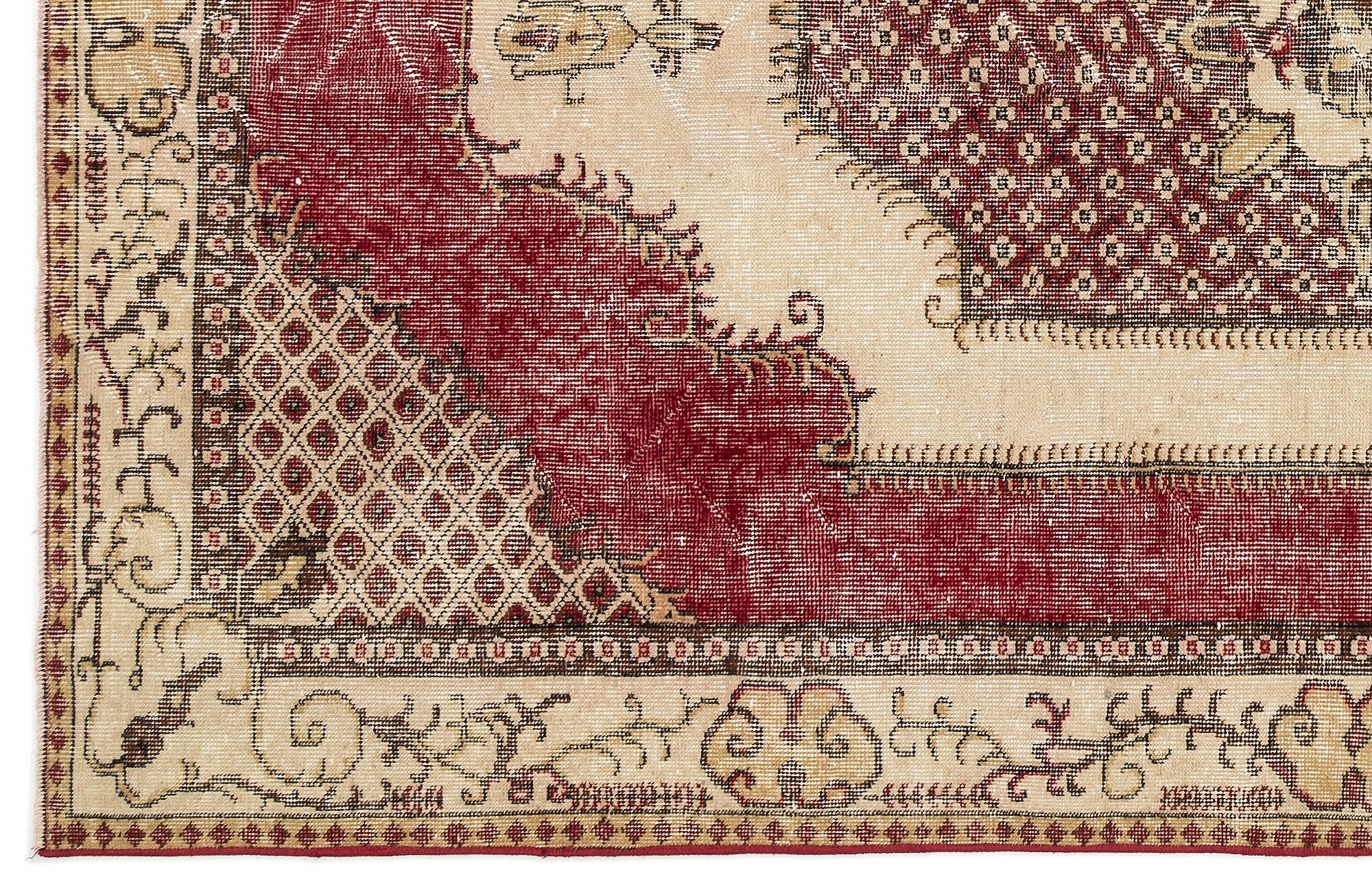 Naturel Over Dyed Vintage Rug 5'8'' x 9'4'' ft 173 x 284 cm