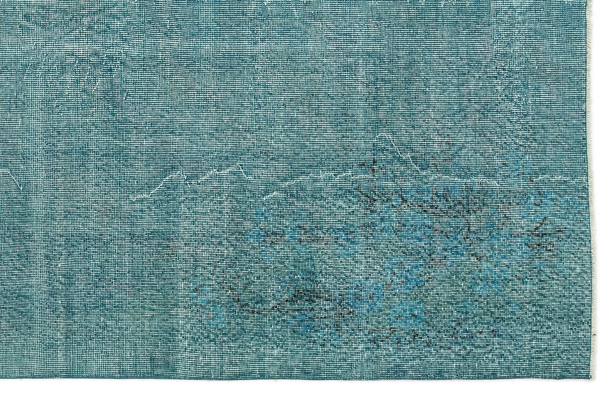 Turquoise Over Dyed Vintage Rug 4'11'' x 8'8'' ft 149 x 265 cm