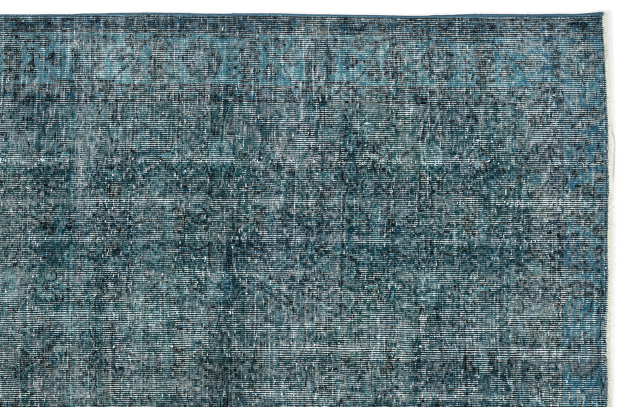 Turquoise Over Dyed Vintage Rug 5'6'' x 8'9'' ft 168 x 266 cm