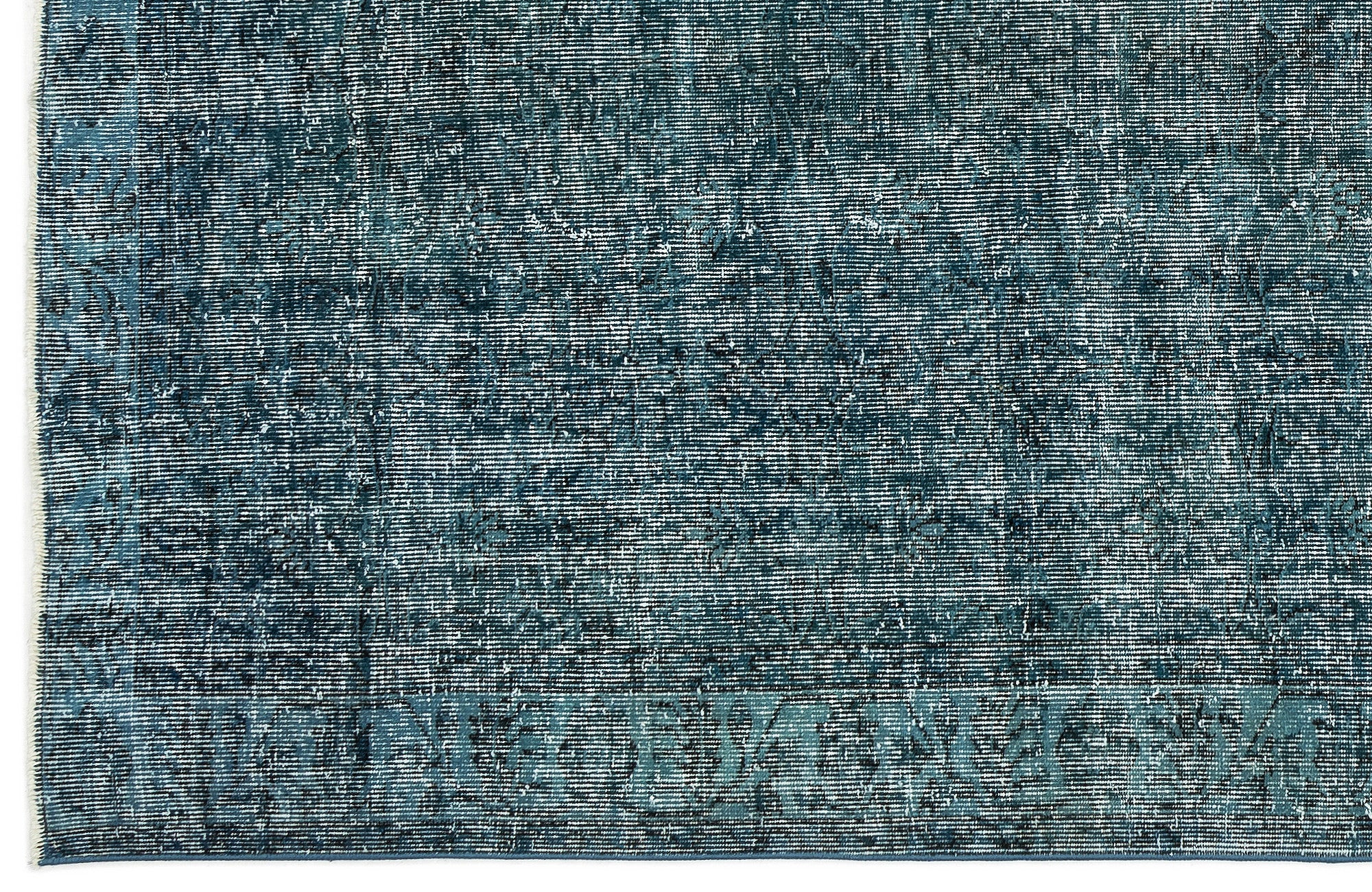 Turquoise Over Dyed Vintage Rug 5'6'' x 8'9'' ft 168 x 266 cm