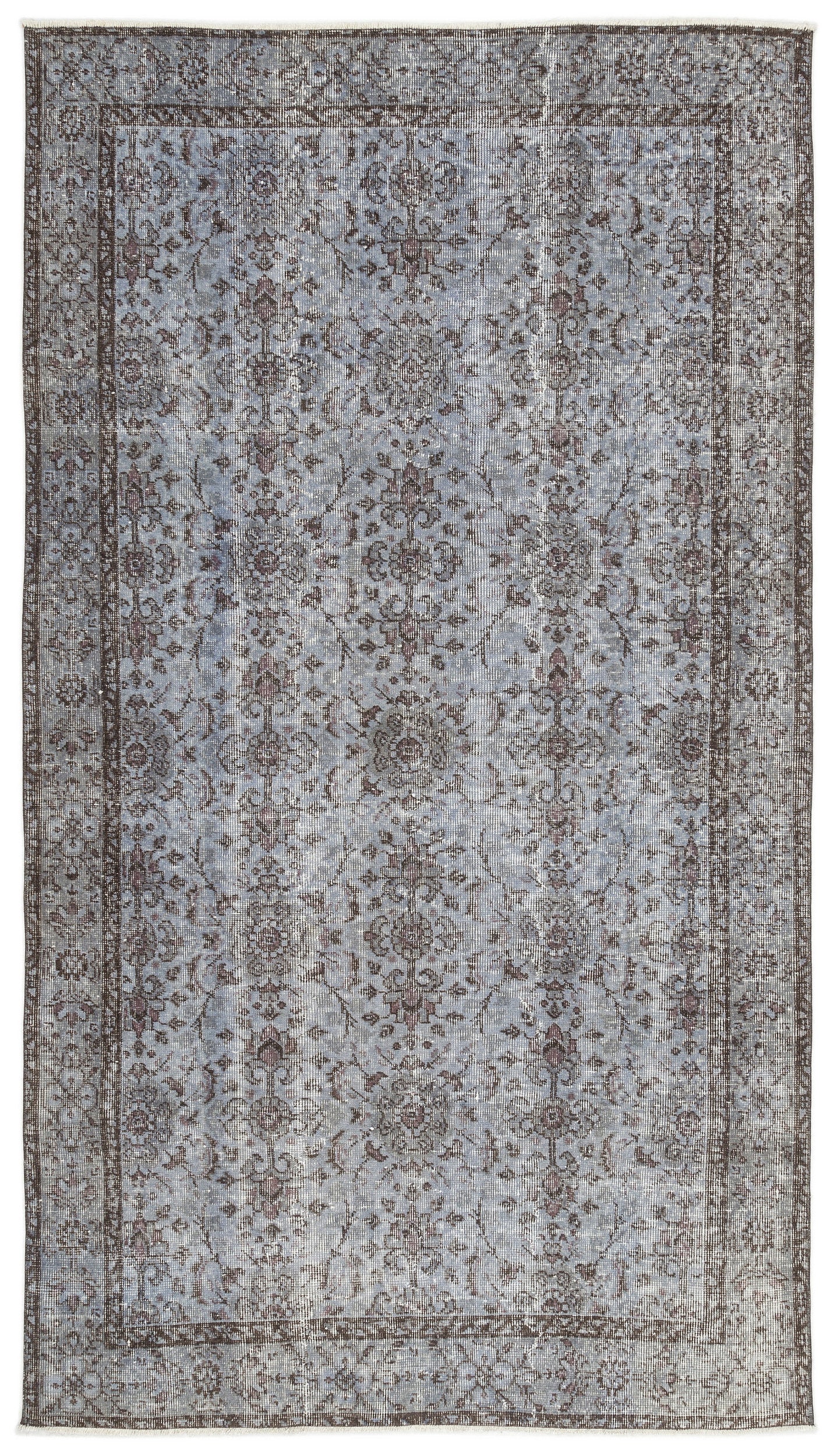 Blue Over Dyed Vintage Rug 4'9'' x 8'8'' ft 146 x 263 cm